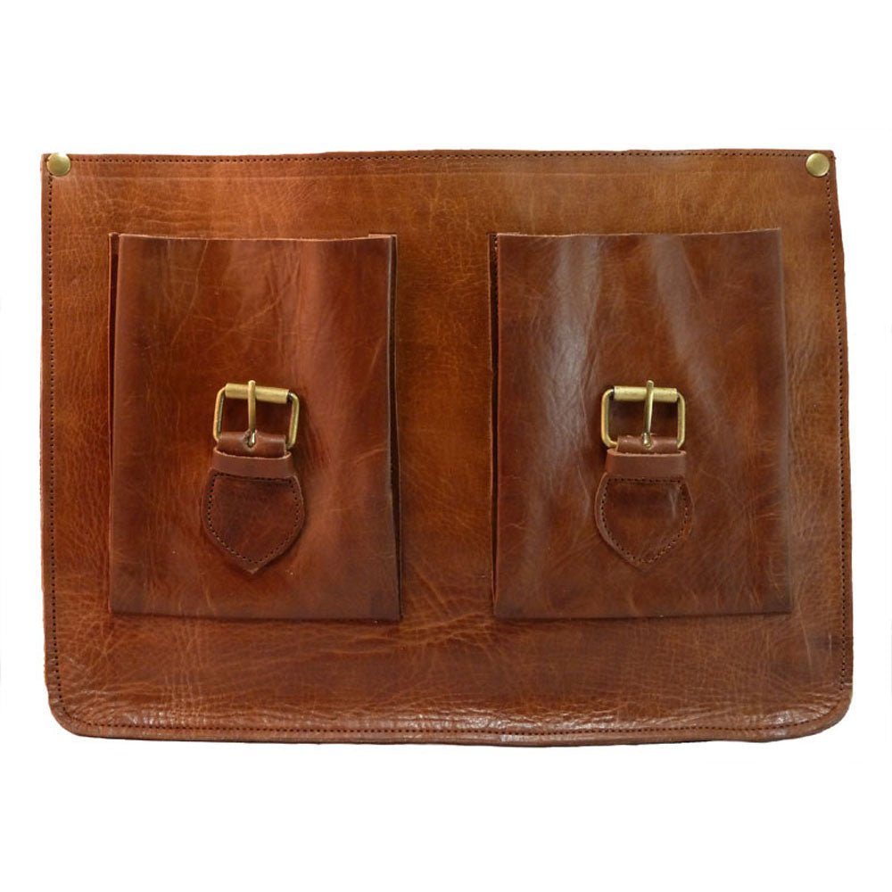 Leather Briefcase Spita - Light Brown - Artisan Stories