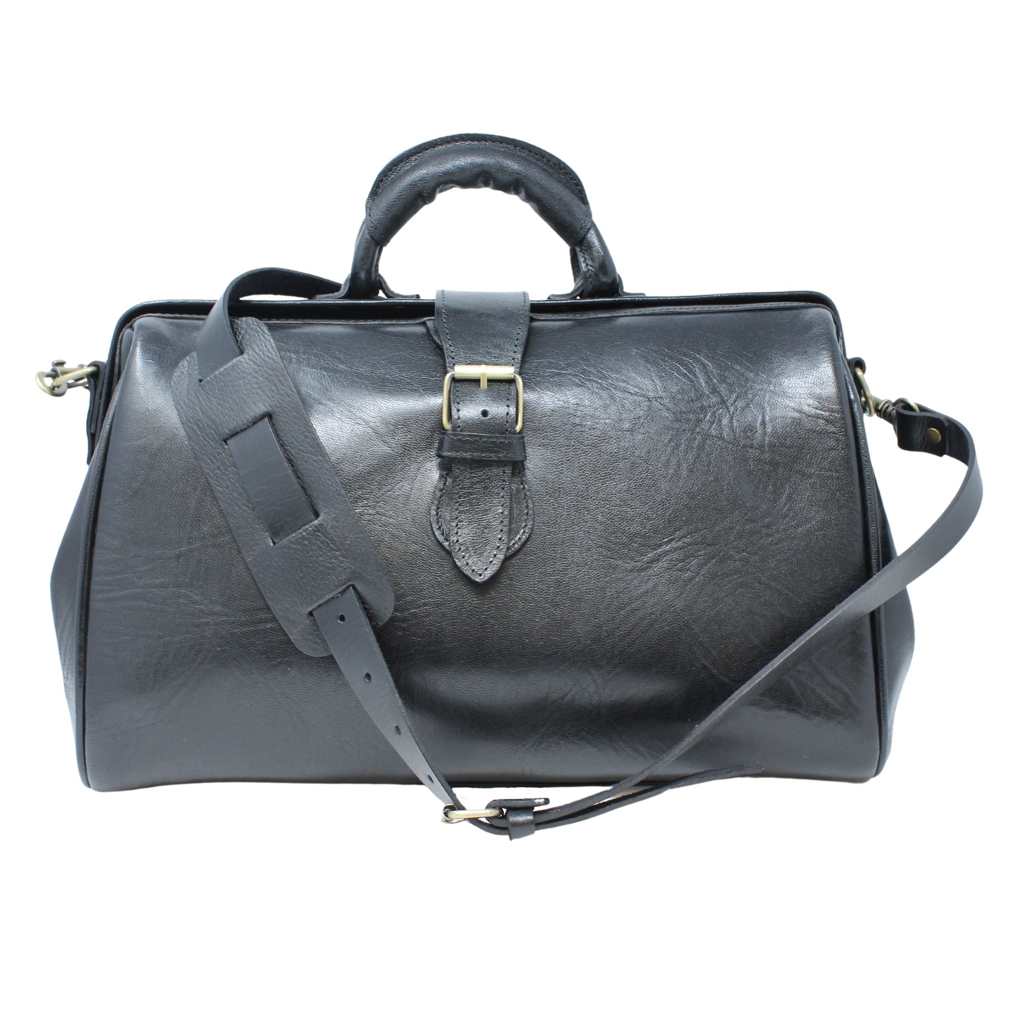 Leather overnight Doctor Bag - Black - Artisan Stories