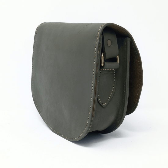 Leather Saddle Bag Crossbody Sam In Khaki Green - Artisan Stories