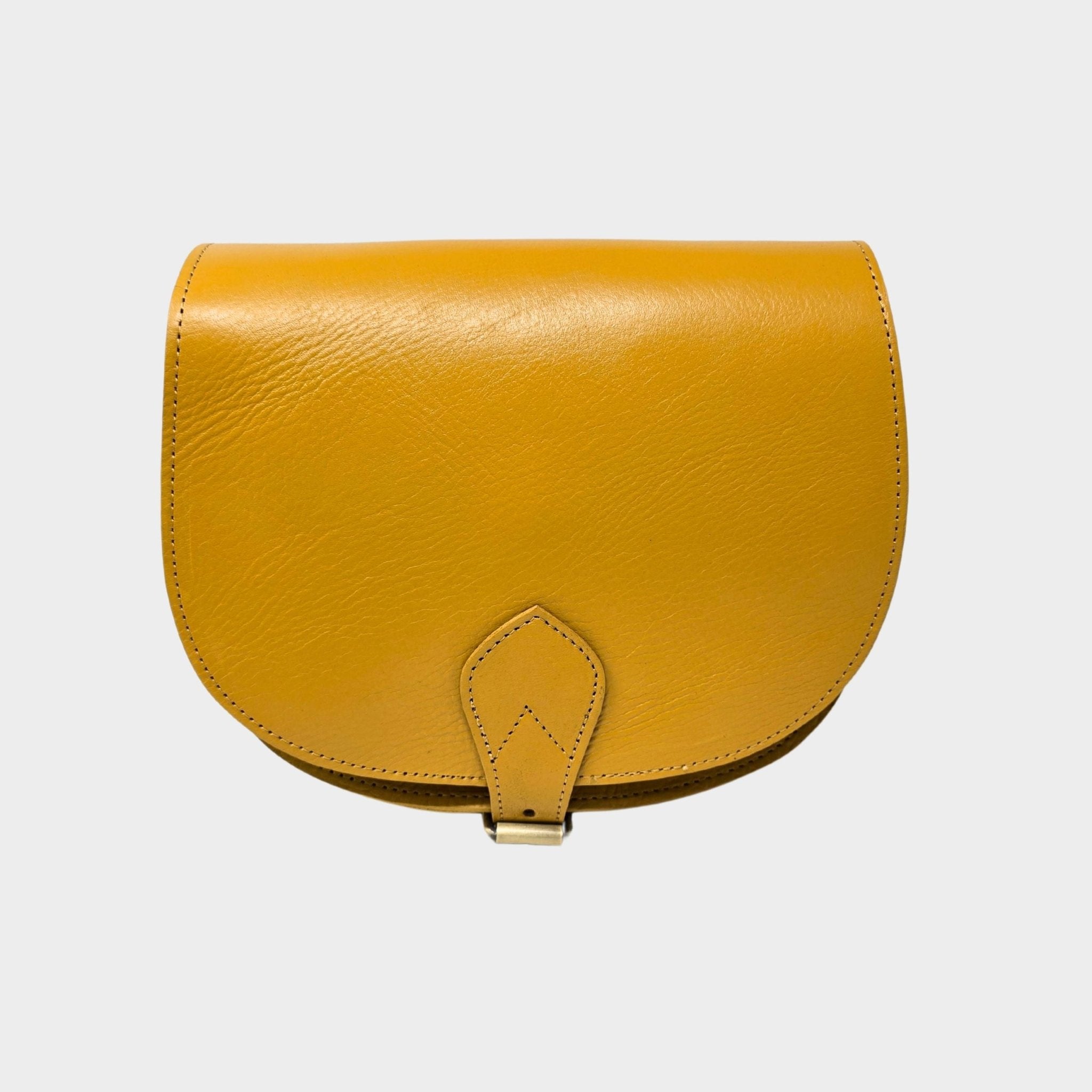 Leather Saddle Bag Crossbody Sam Yellow - Artisan Stories