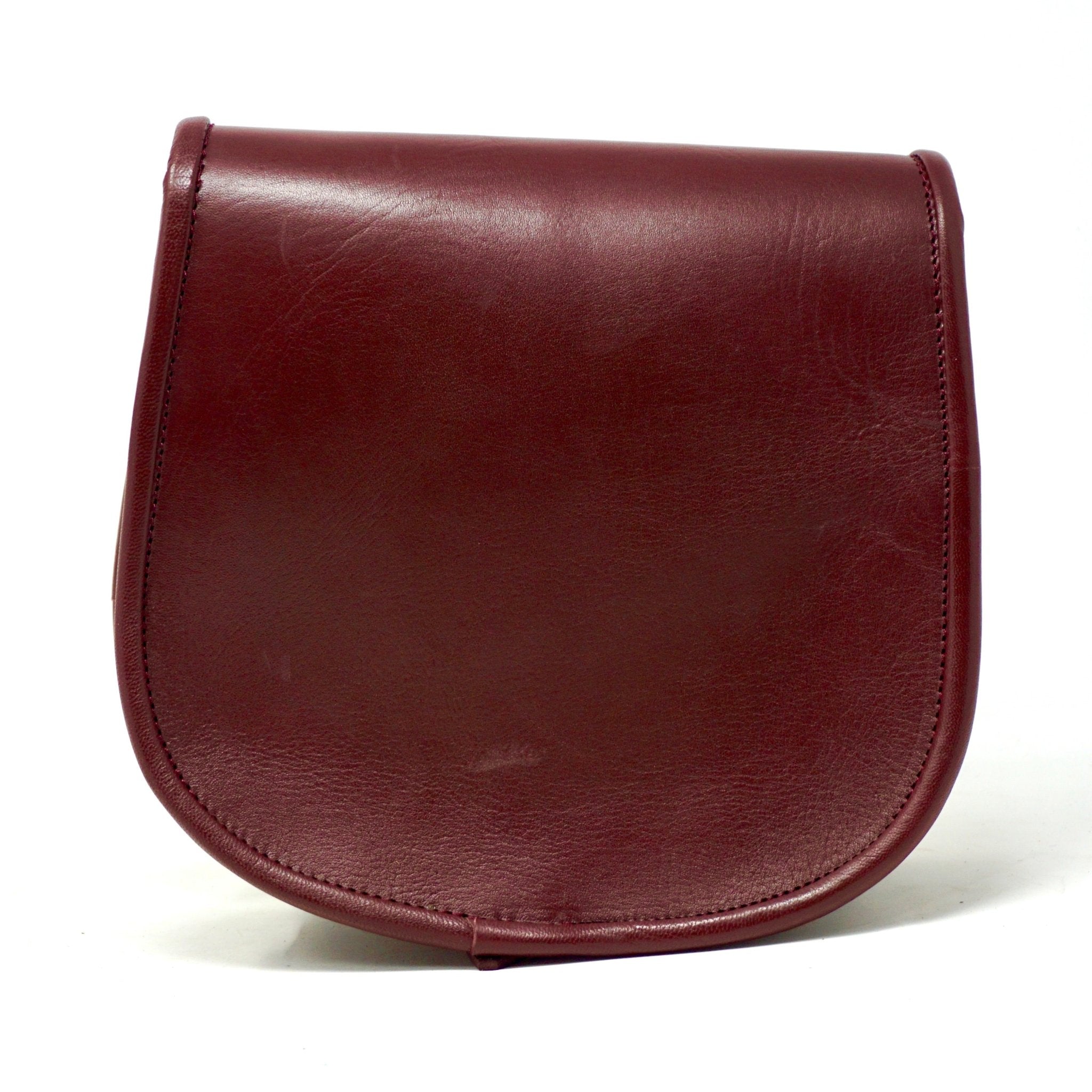 Leather Sam Woven Saddle Bag - burgundy - Artisan Stories