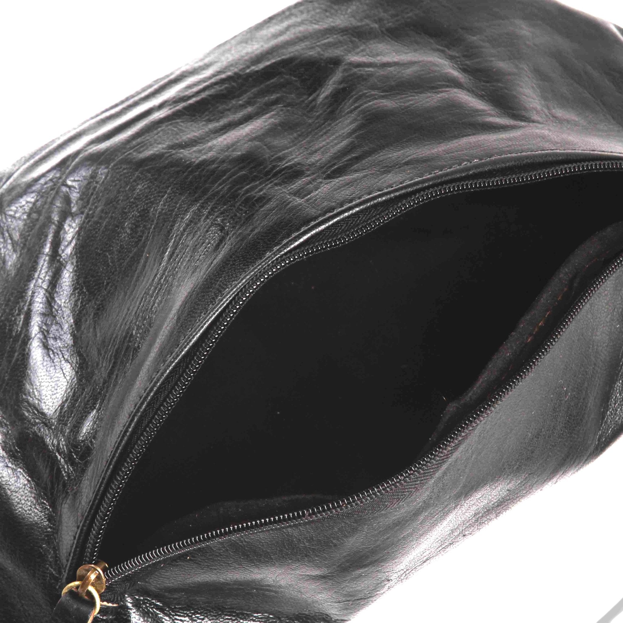 Leather Sling Bum Bag Simo Black - Artisan Stories