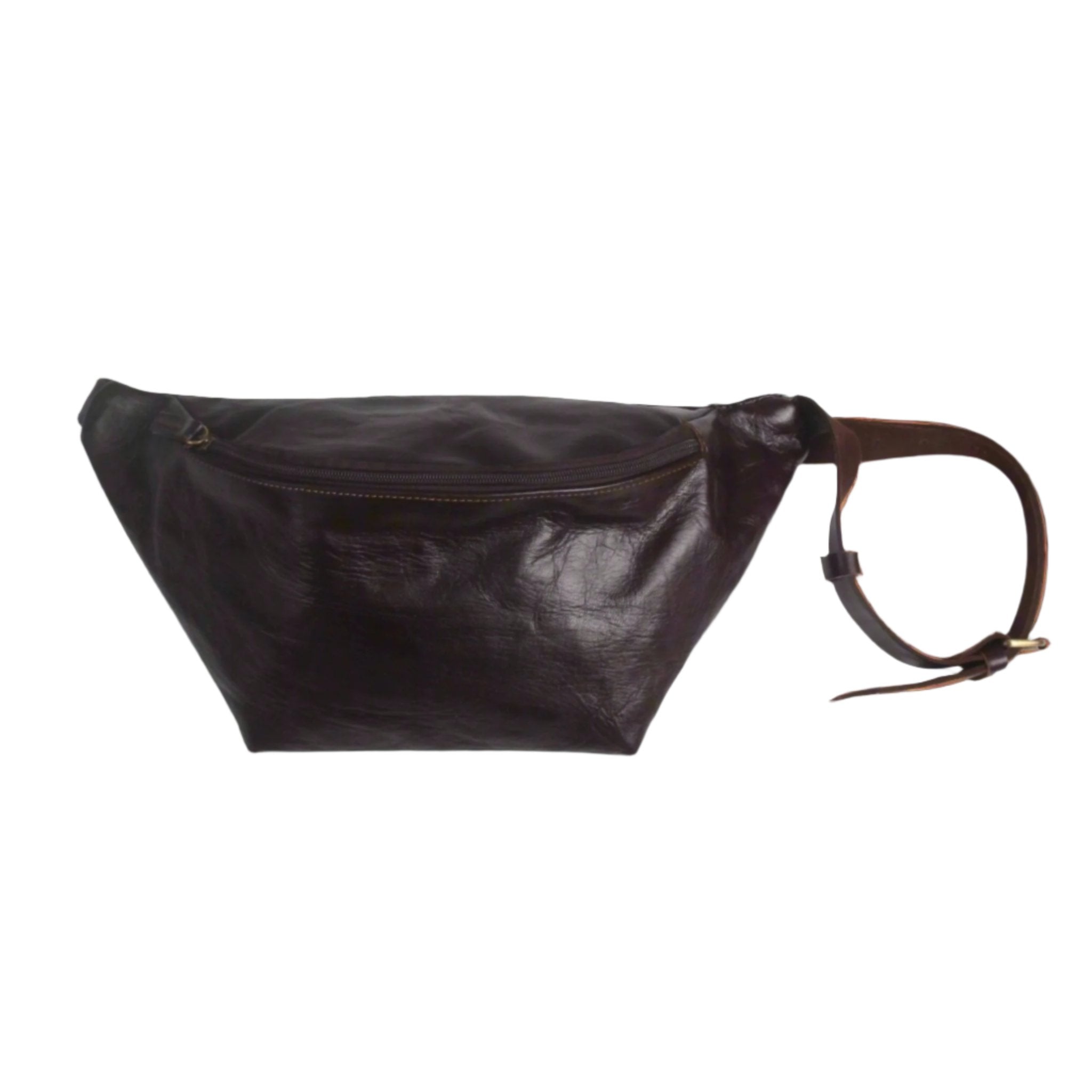 Leather Sling Bum Bag Simo Chocolate Brown - Artisan Stories