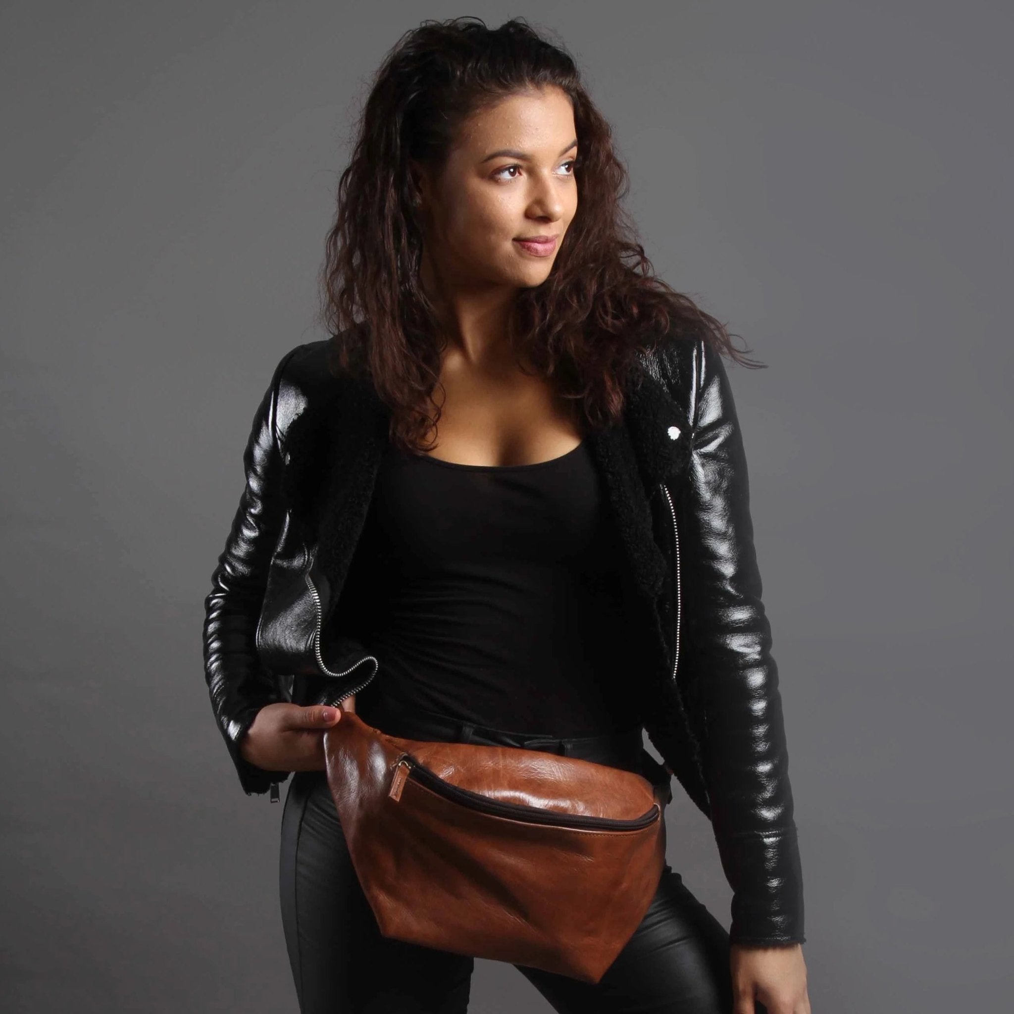 Leather Sling Bum Bag Simo Tan Brown - Artisan Stories