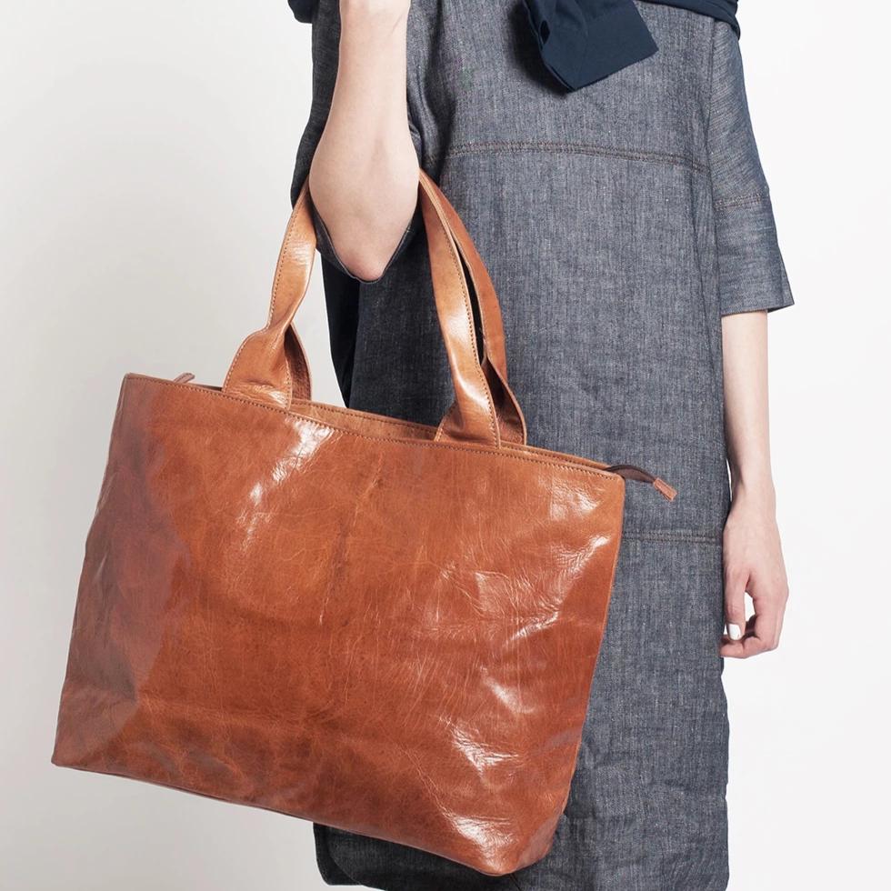 Leather Tote Light Brown - Artisan Stories