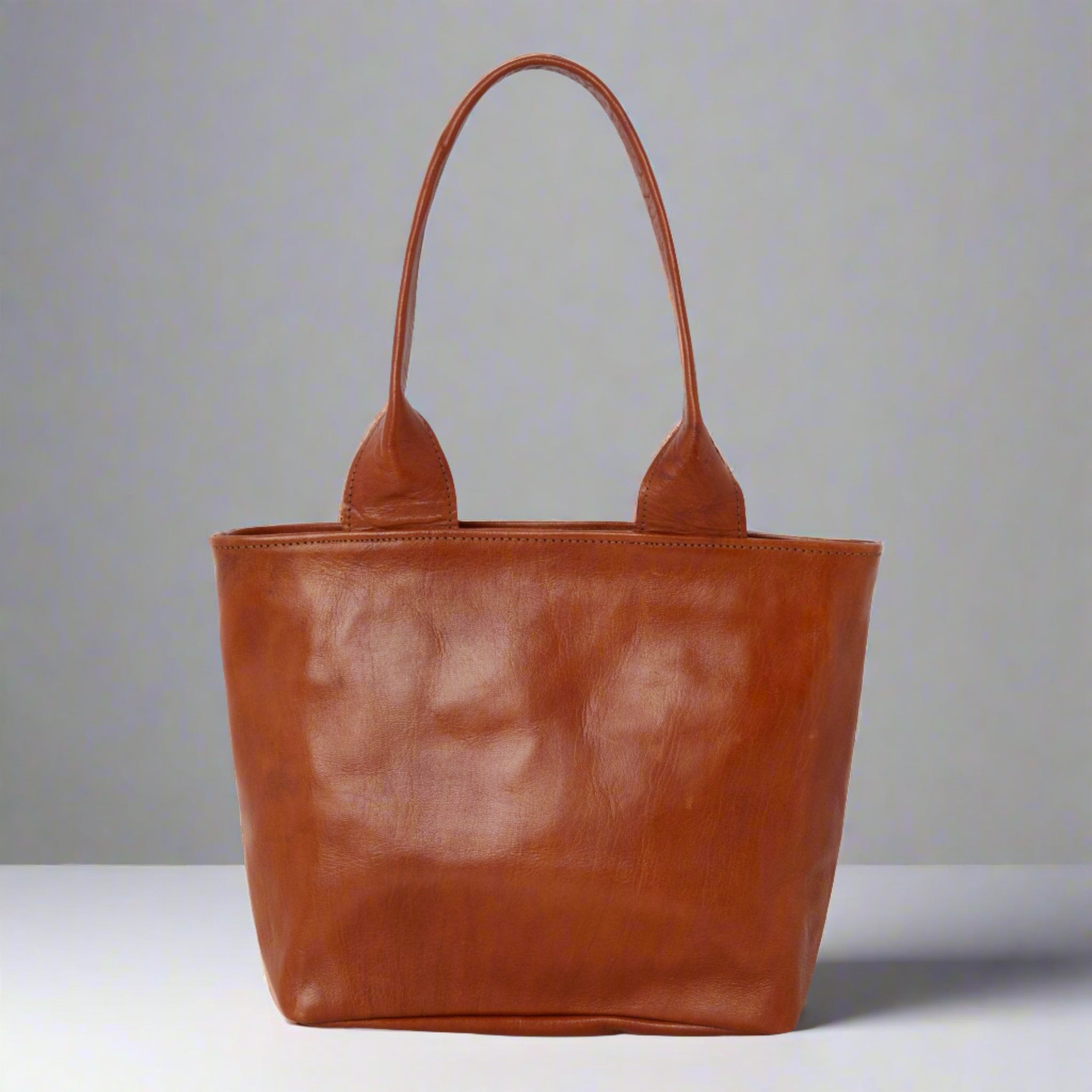 Leather Tote Light Brown - Artisan Stories