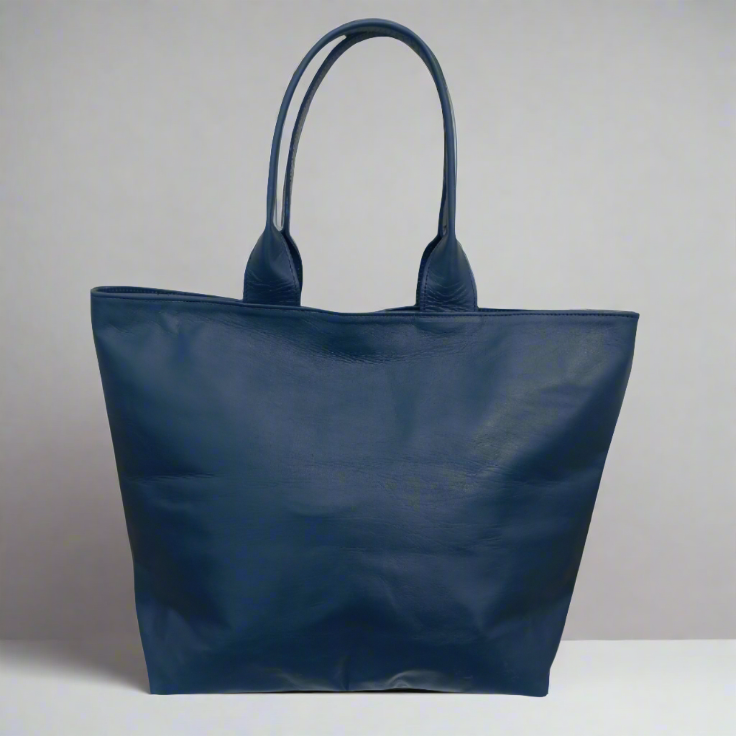 Leather Tote Blue