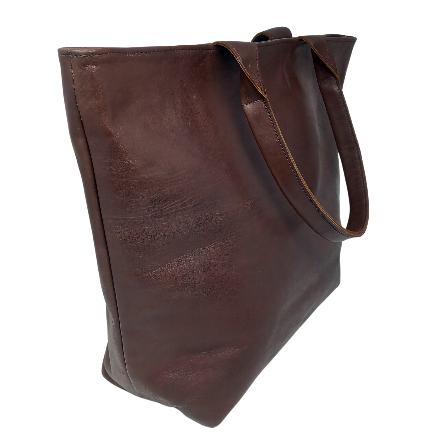 Leather Tote Bag Dark Brown