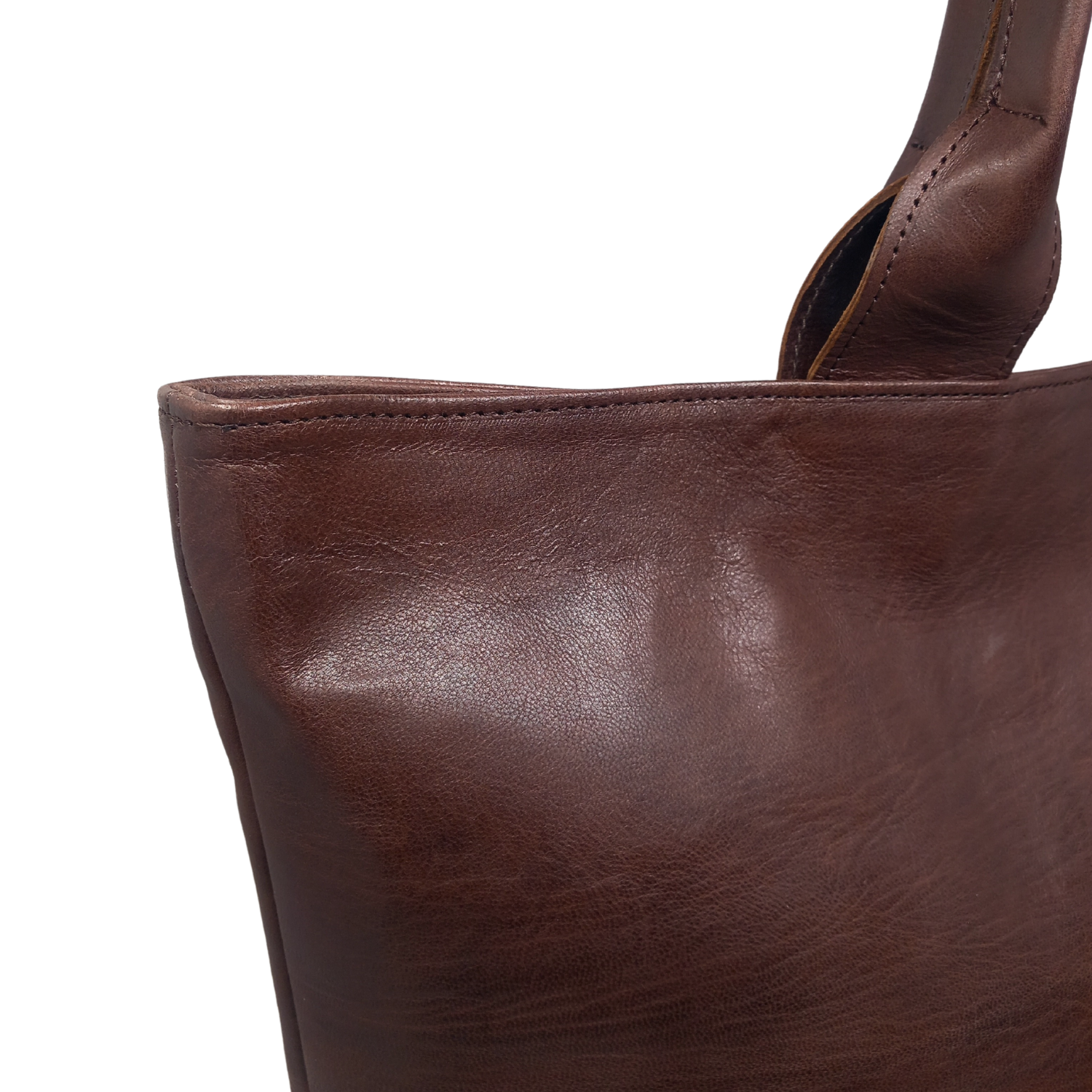 Leather Tote Bag Dark Brown