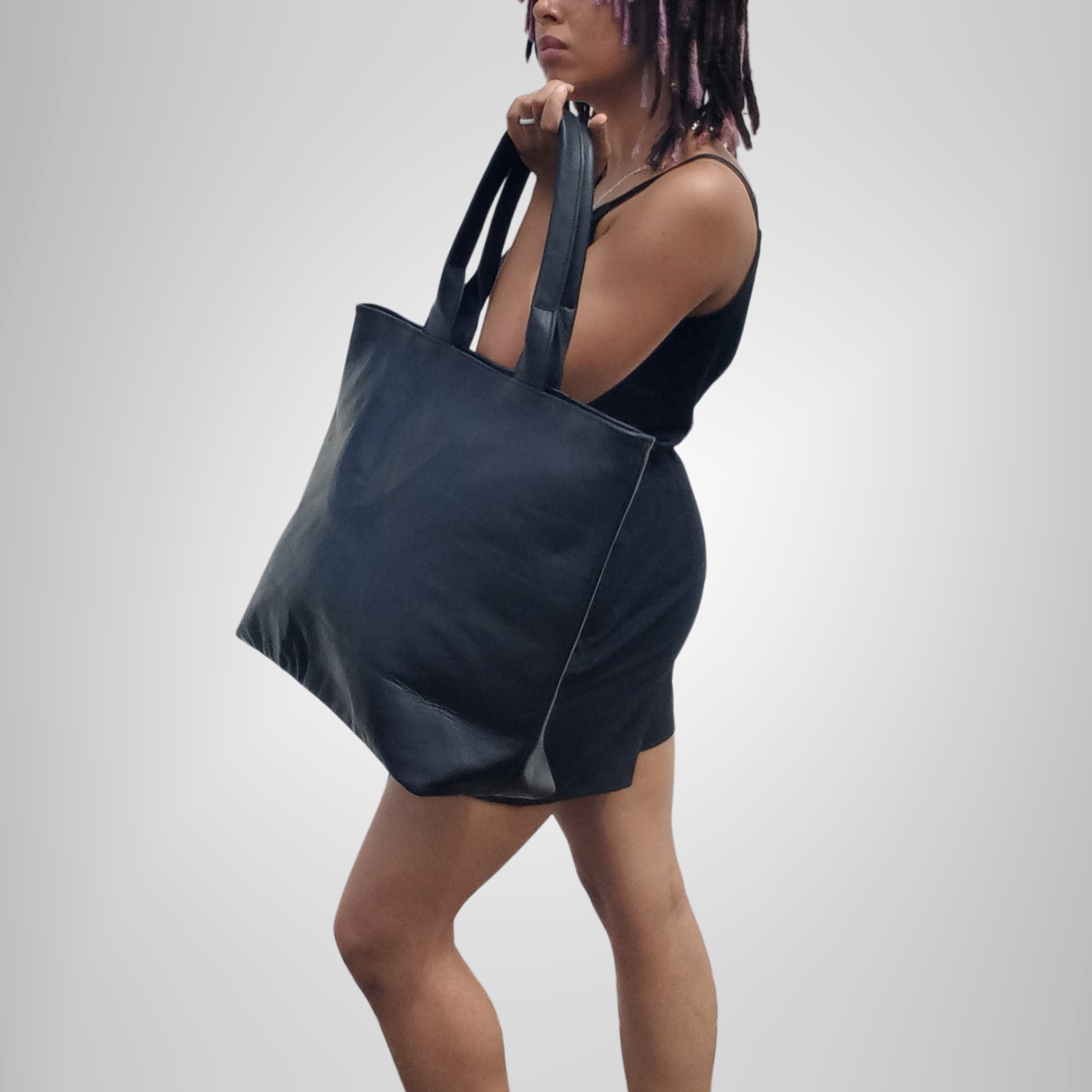 Leather Tote Black