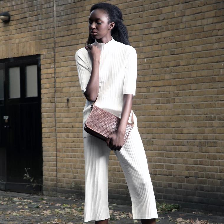 Light Brown Charlotte Woven Leather Shoulder Bag - Artisan Stories