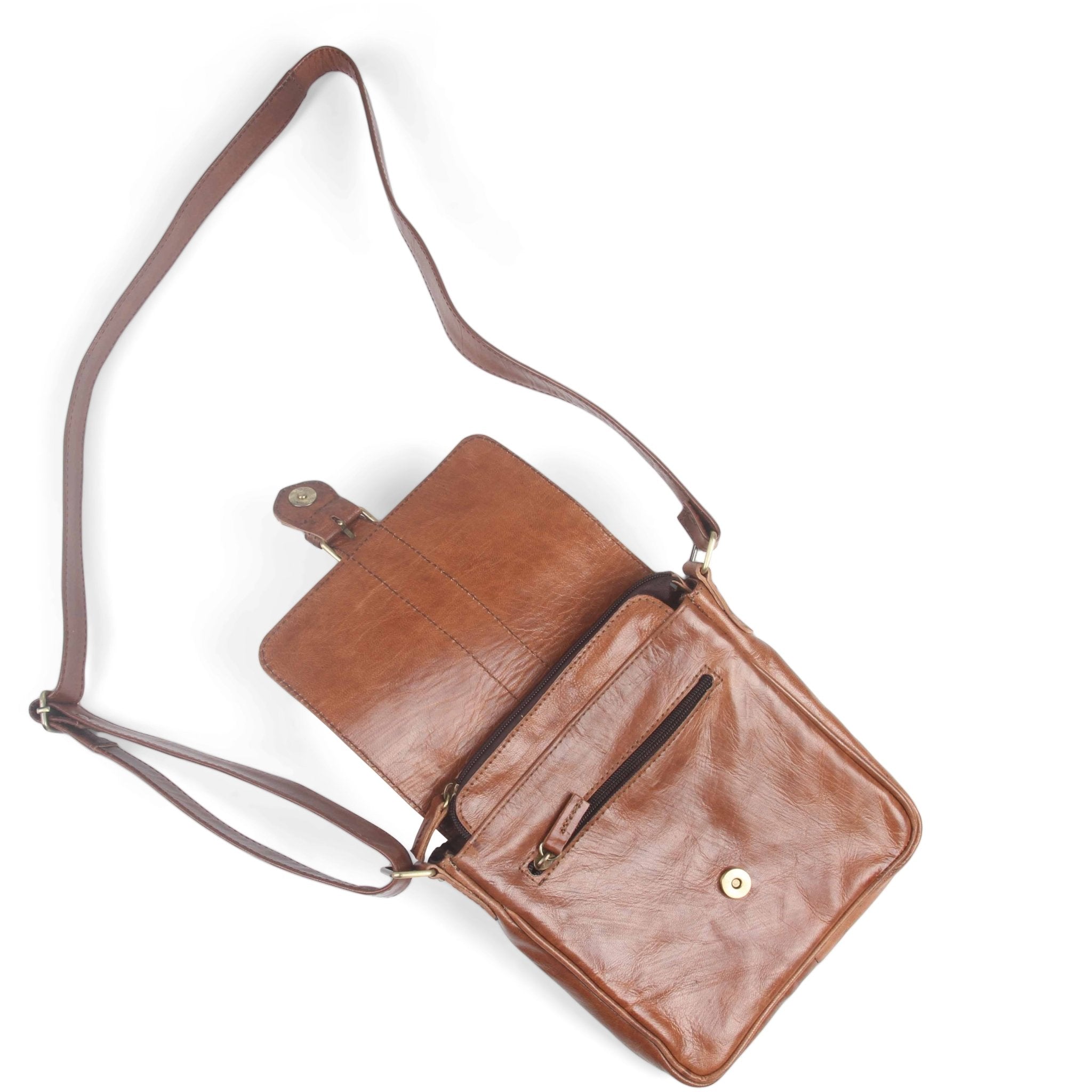 Light Brown Jacque Leather Crossbody bag - Artisan Stories