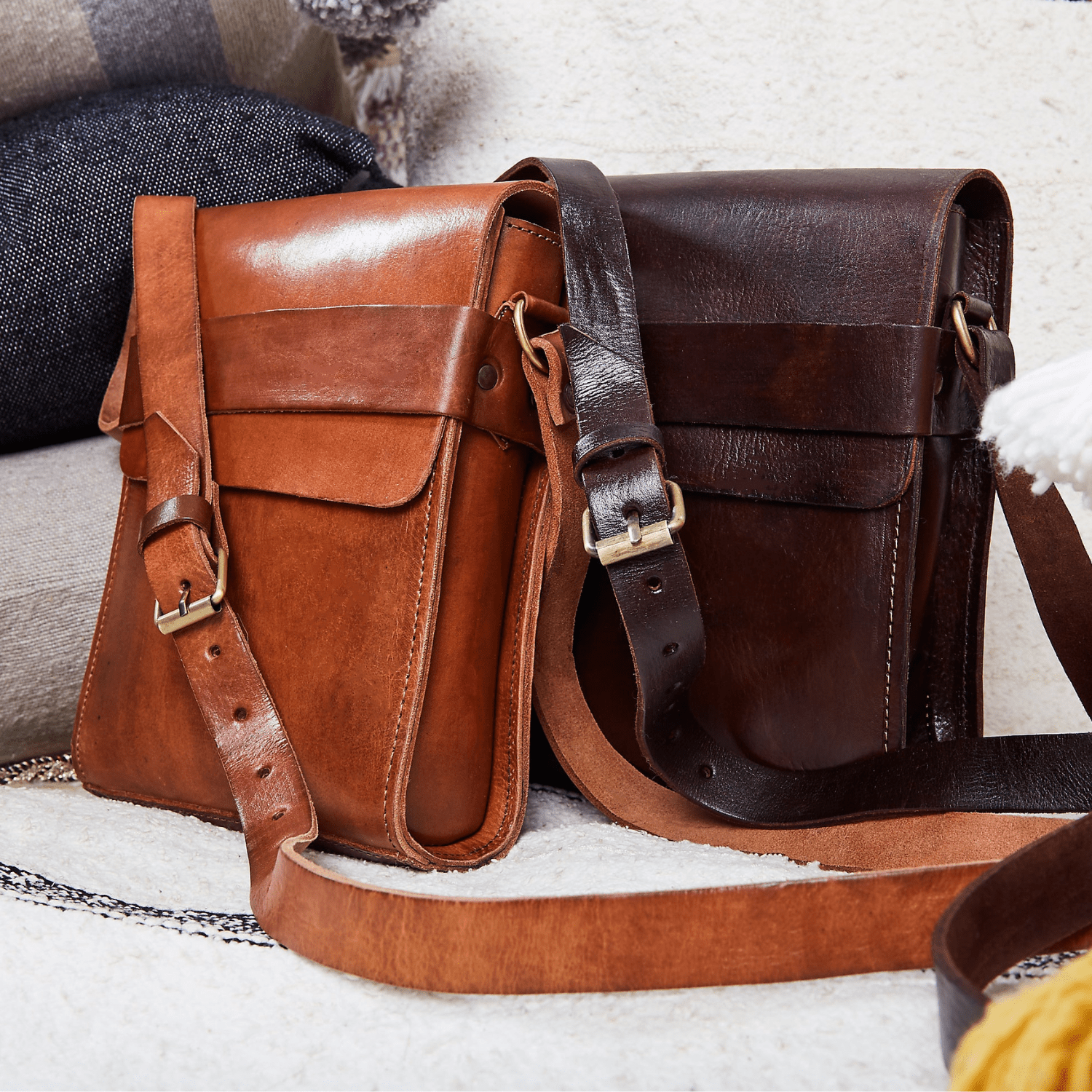 Light Brown Leather City Bag - Artisan Stories