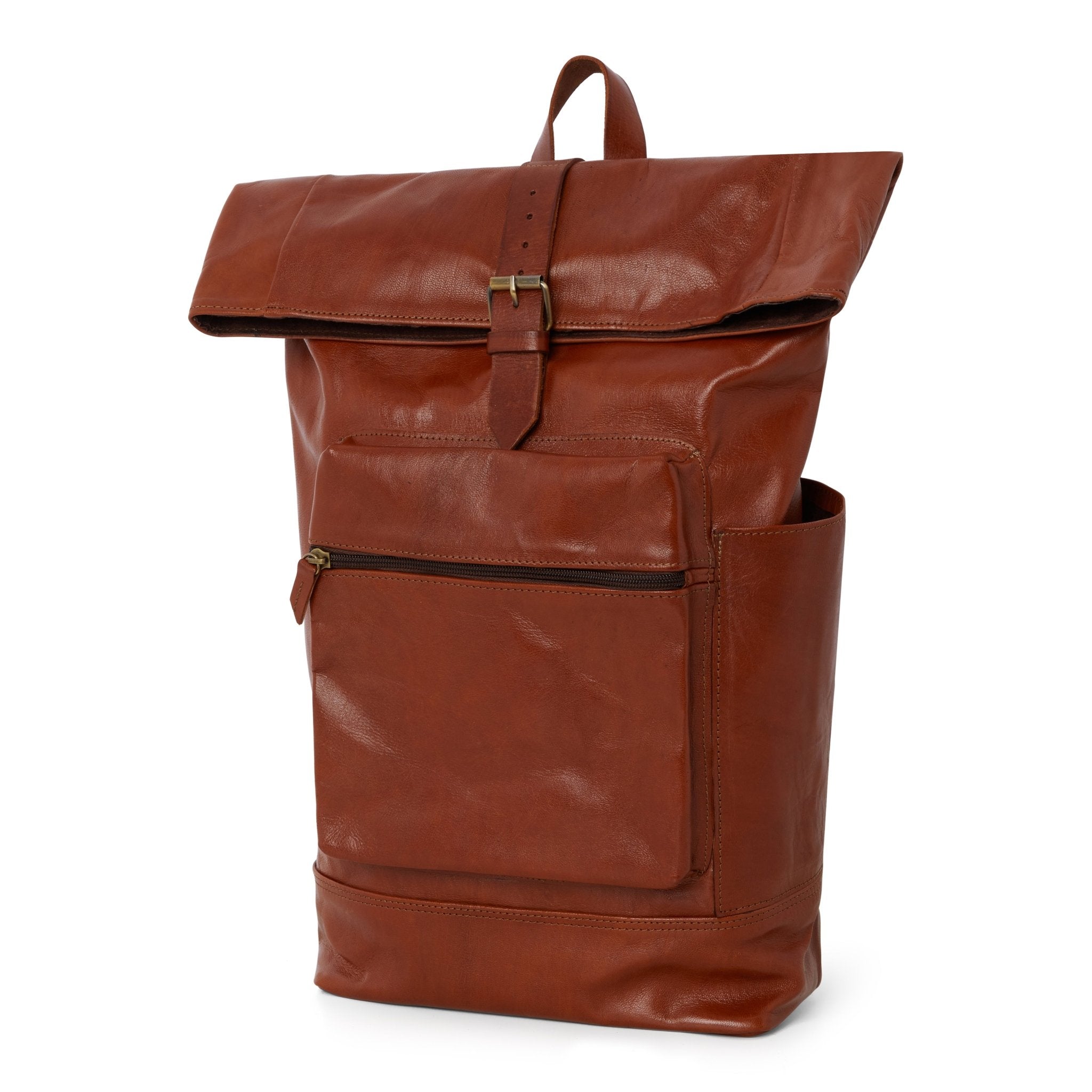 Light brown Leather Large Backpack - Artisan Stories