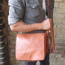 Light Brown Medium Harley Leather Reporter Bag - Artisan Stories