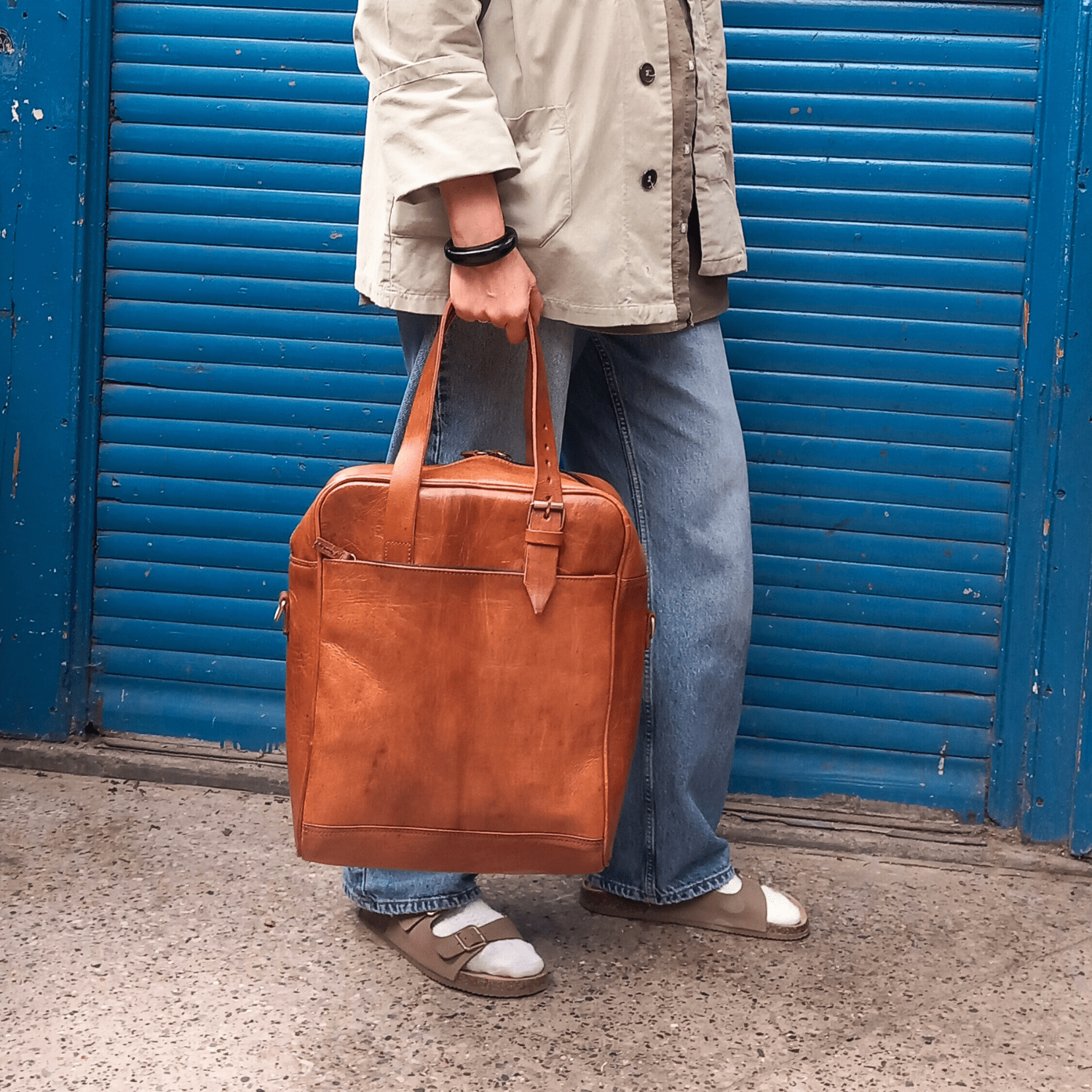 Light Brown Nomad 3 in 1 leather bag - Artisan Stories