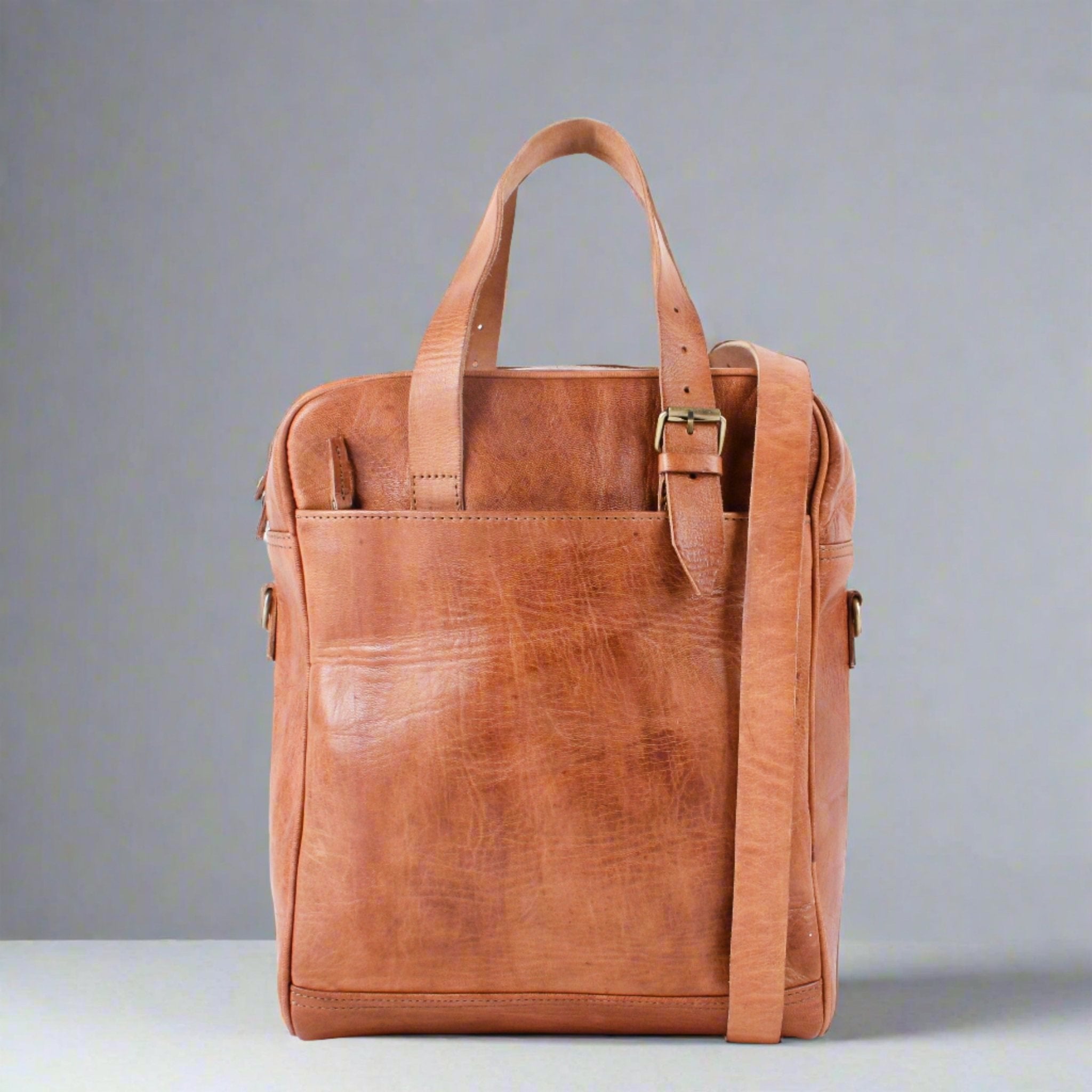 Light Brown Nomad 3 in 1 leather bag - Artisan Stories