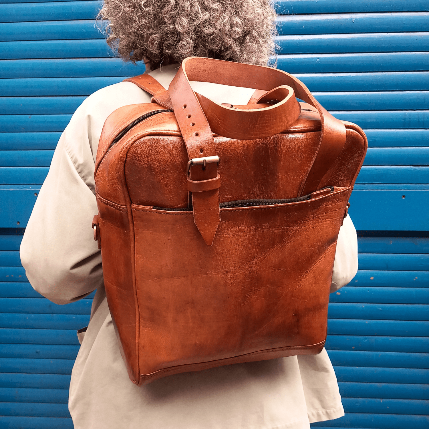 Light Brown Nomad 3 in 1 leather bag - Artisan Stories