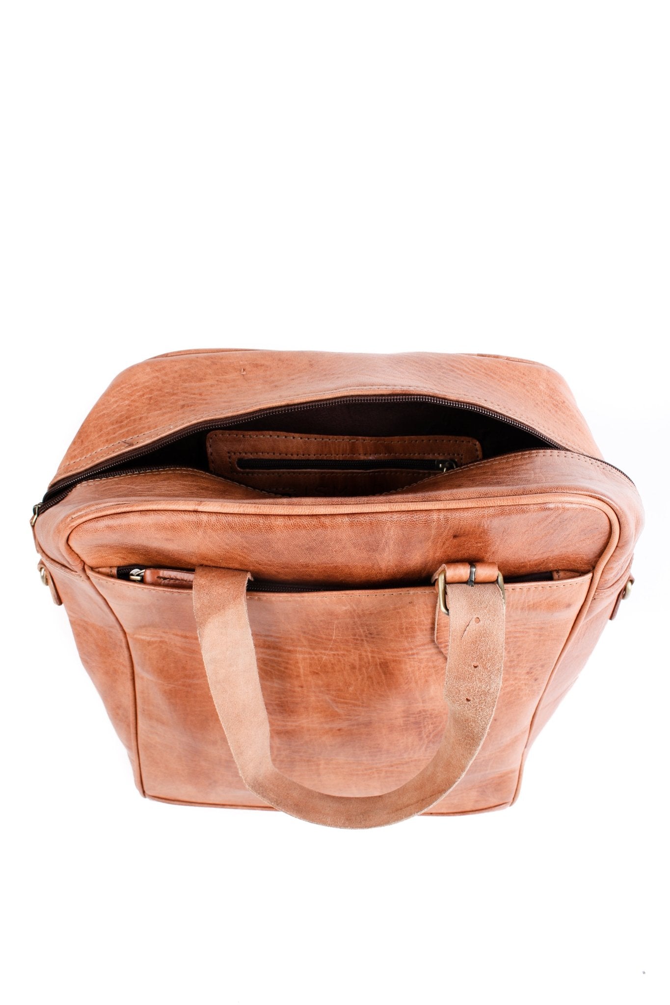 Light Brown Nomad 3 in 1 leather bag - Artisan Stories