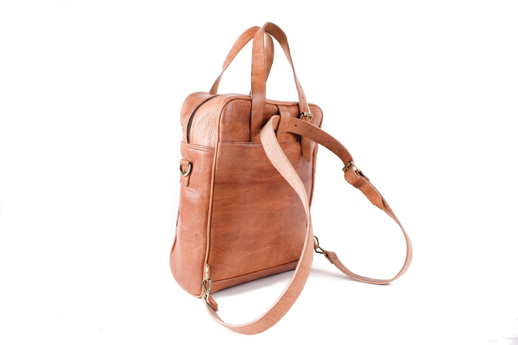 Light Brown Nomad 3 in 1 leather bag - Artisan Stories