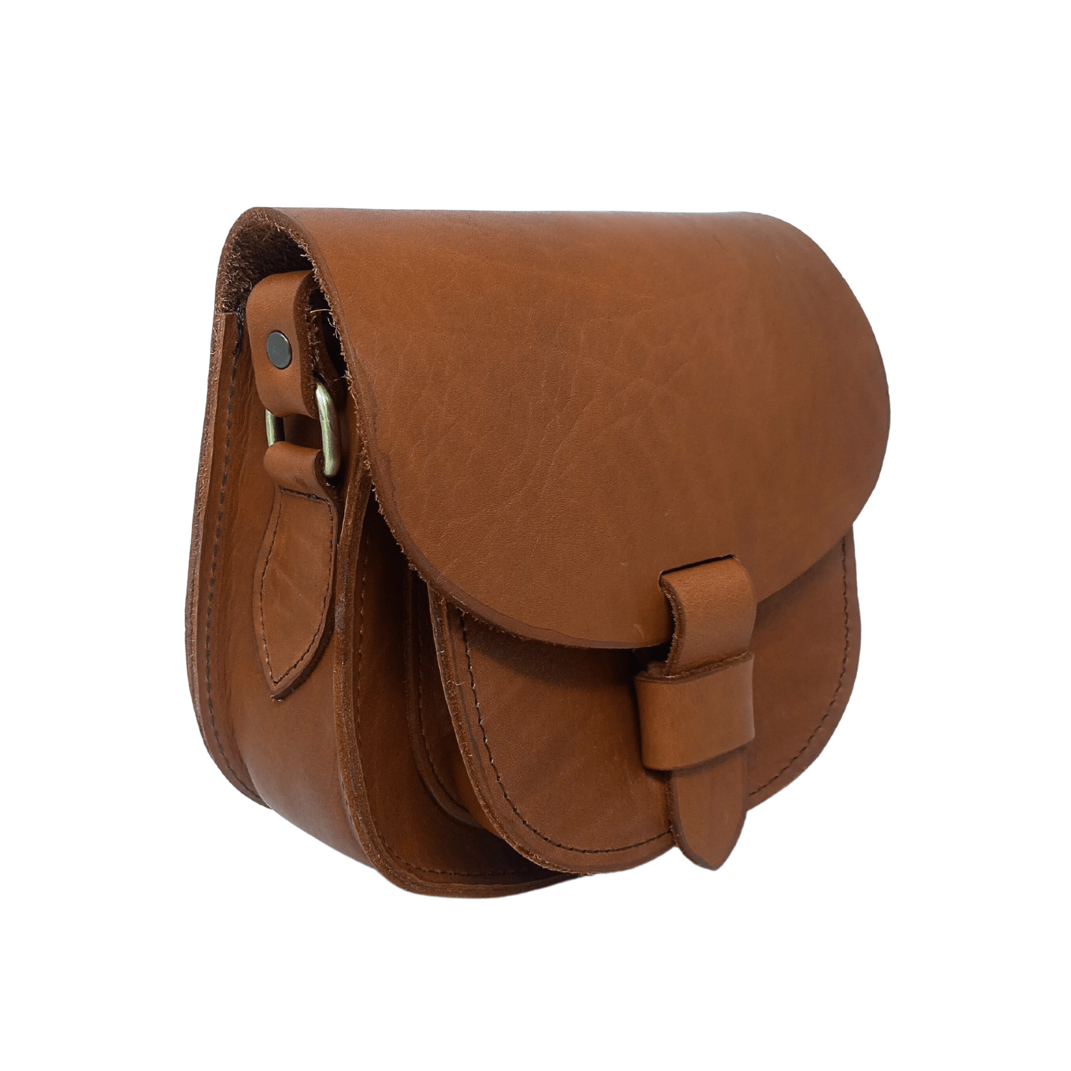 Maya Light Brown Leather Saddle Bag - Artisan Stories