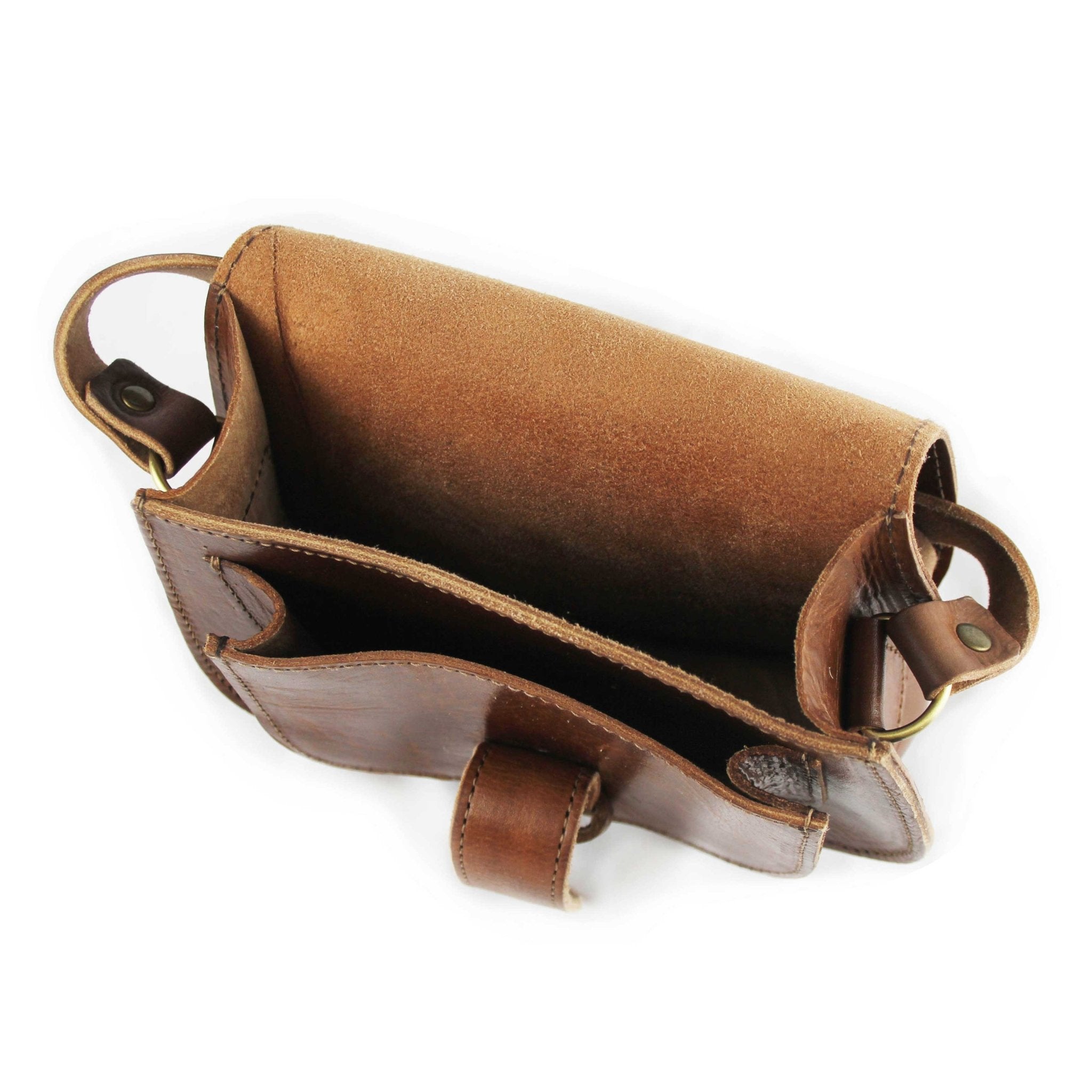 Maya Light Brown Leather Saddle Bag - Artisan Stories