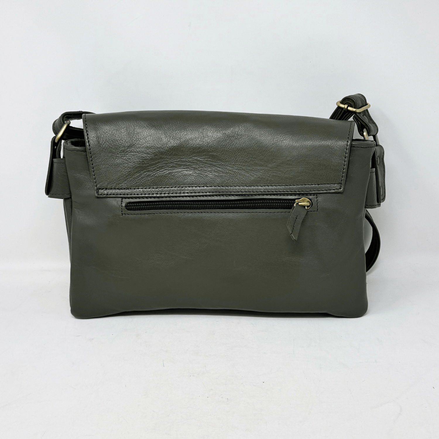 Multi - Compartment Women's Leather Handbag - Green - Artisan Stories