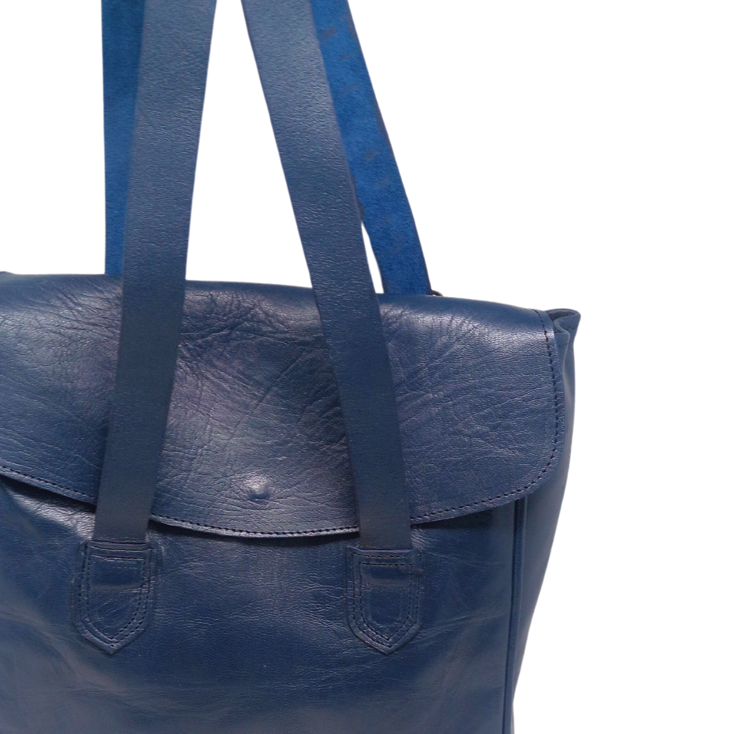 Blue Cleo 2-in-1 Leather Backpack/Tote