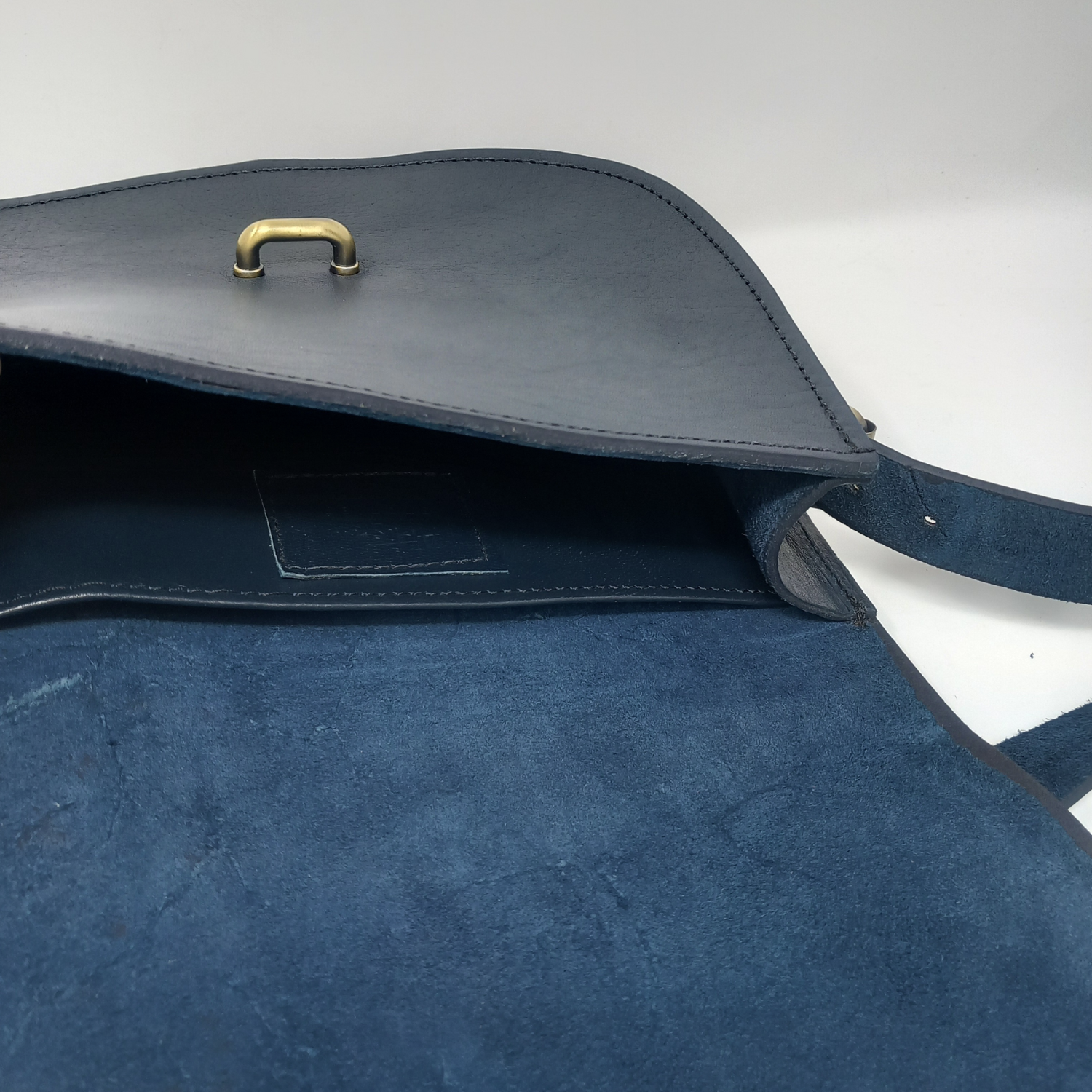 Sam Loop  Leather Saddle Bag - Blue