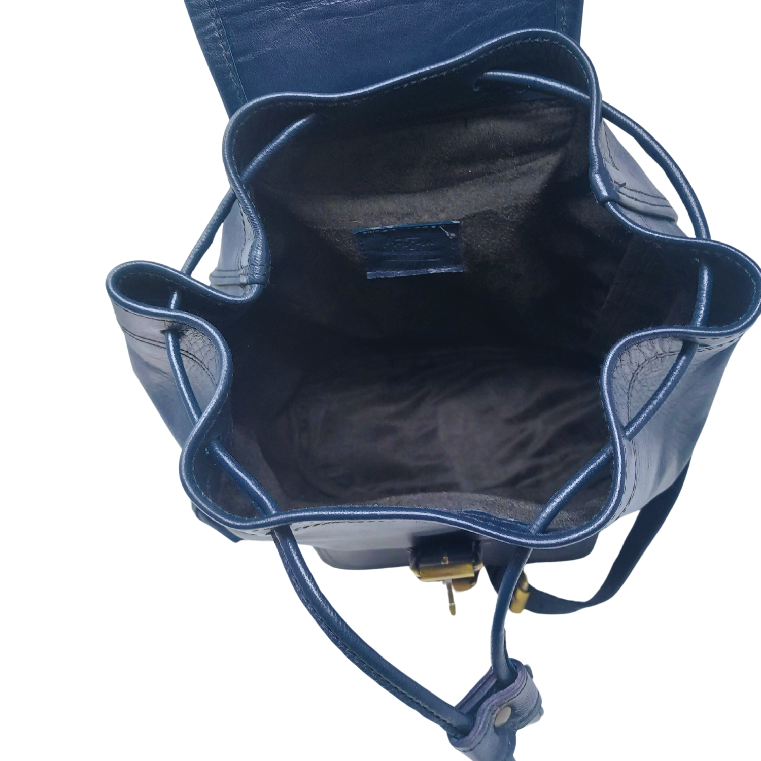 Sac a Dos blue Leather Backpack