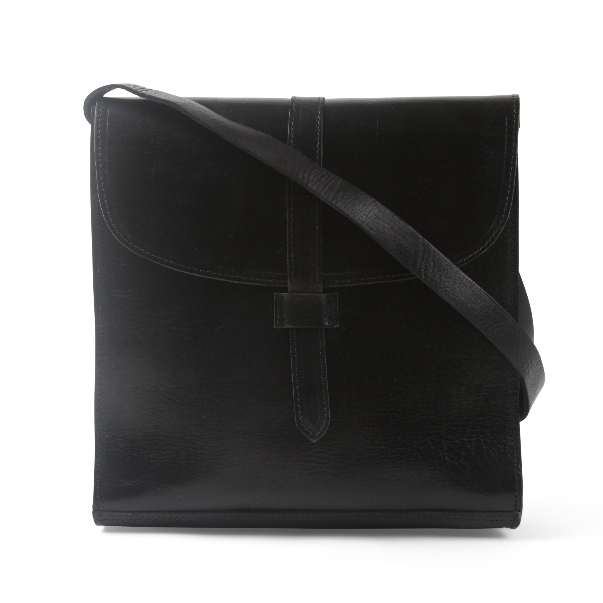 Nico Leather Black Messenger Bag - Artisan Stories