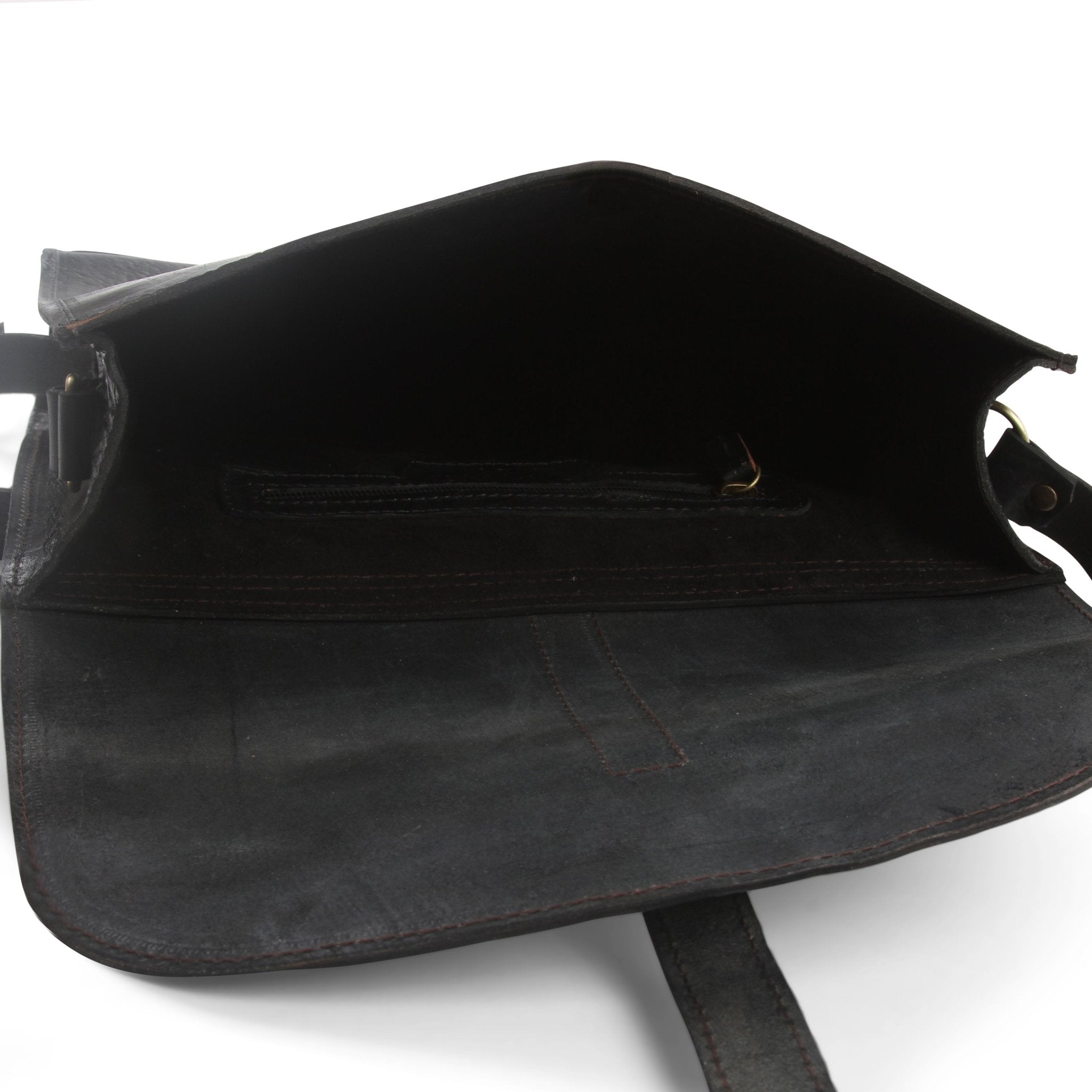 Nico Leather Black Messenger Bag - Artisan Stories