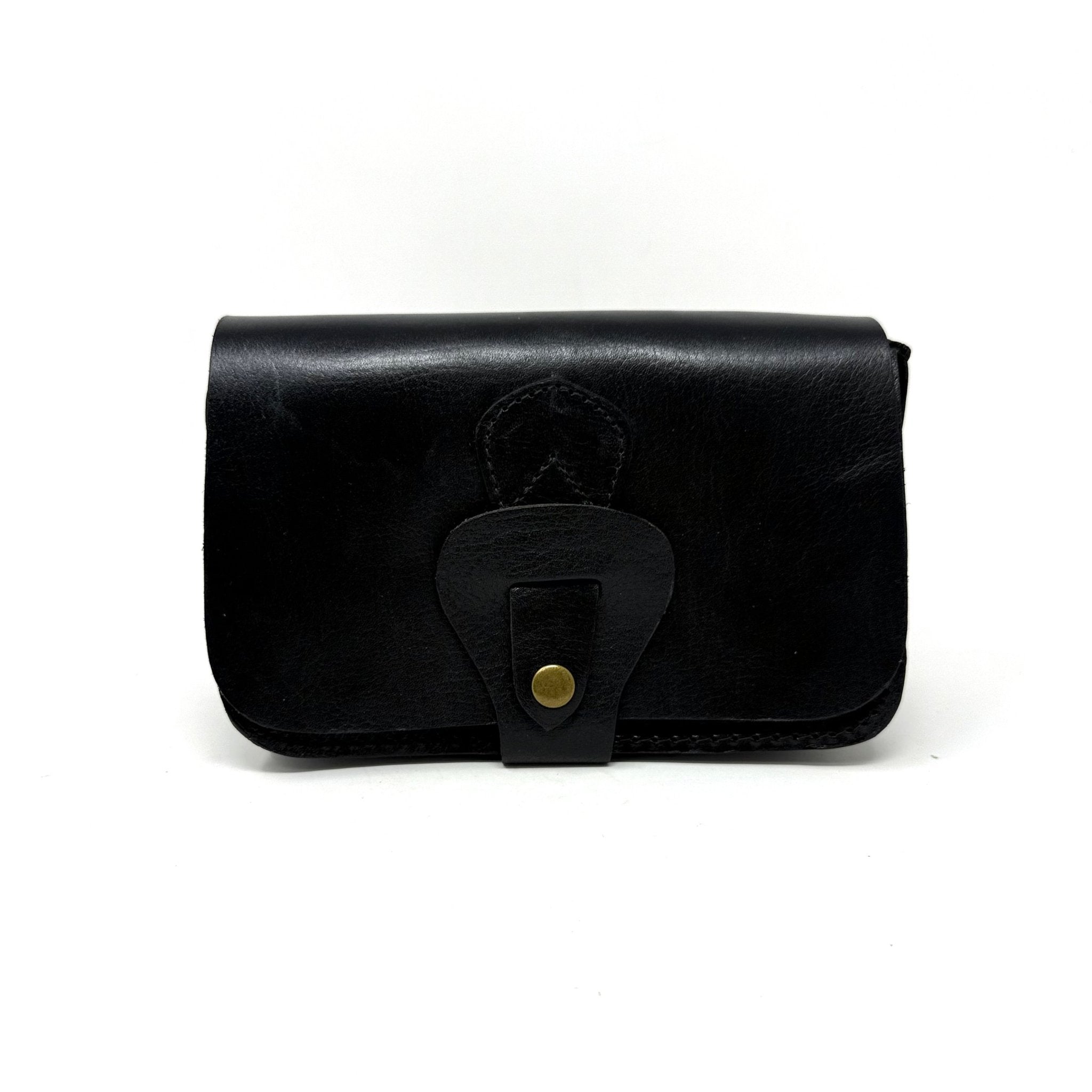 Noah Black Leather crossbody bag - Artisan Stories