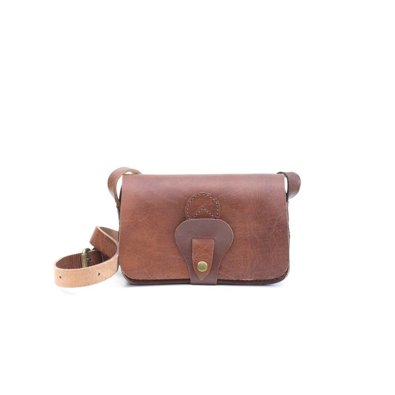 Noah Geldbörse Crossbody – Handgemachtes Vollnarbenleder – Gelb
