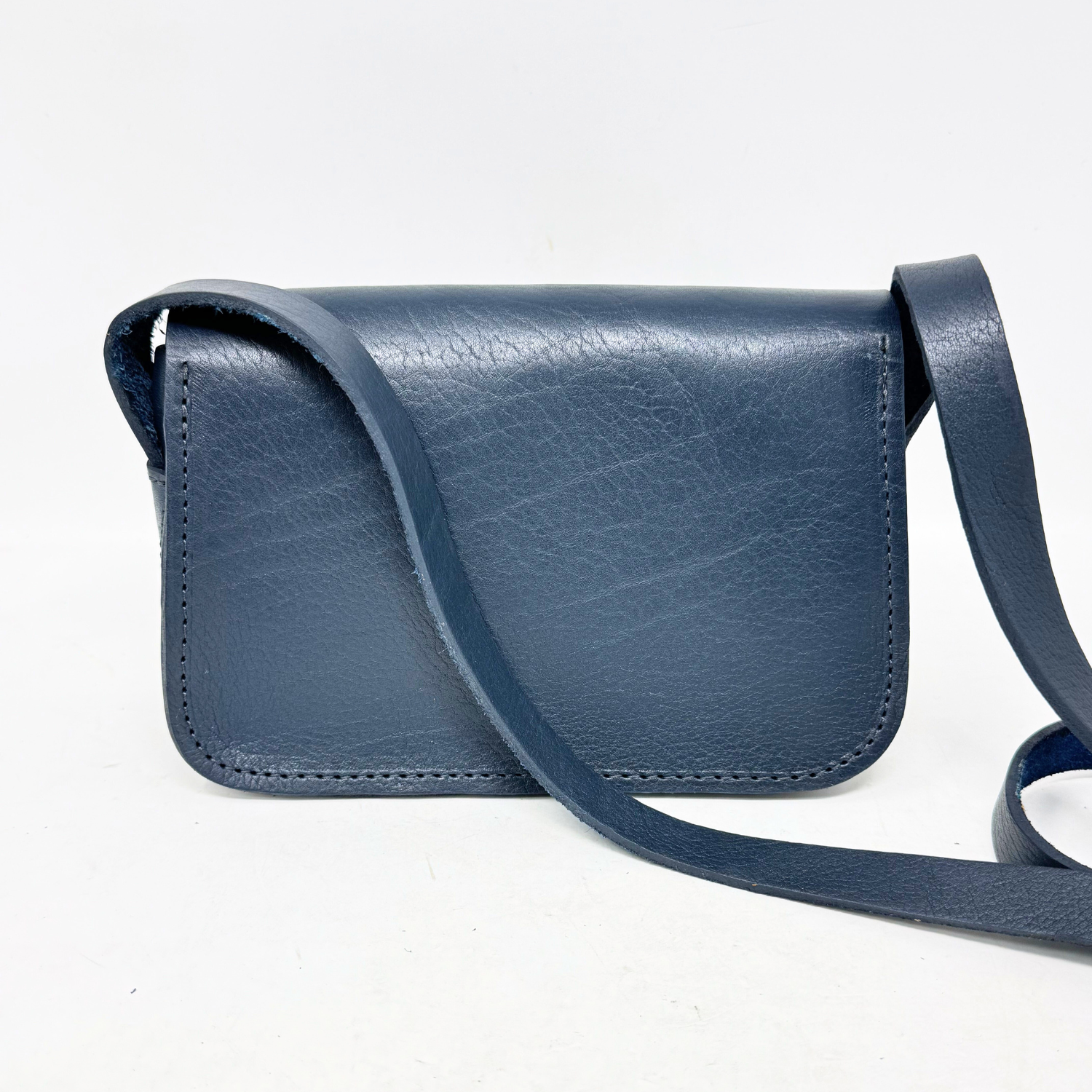 Noah Leather Wallet Crossbody Bag Blue