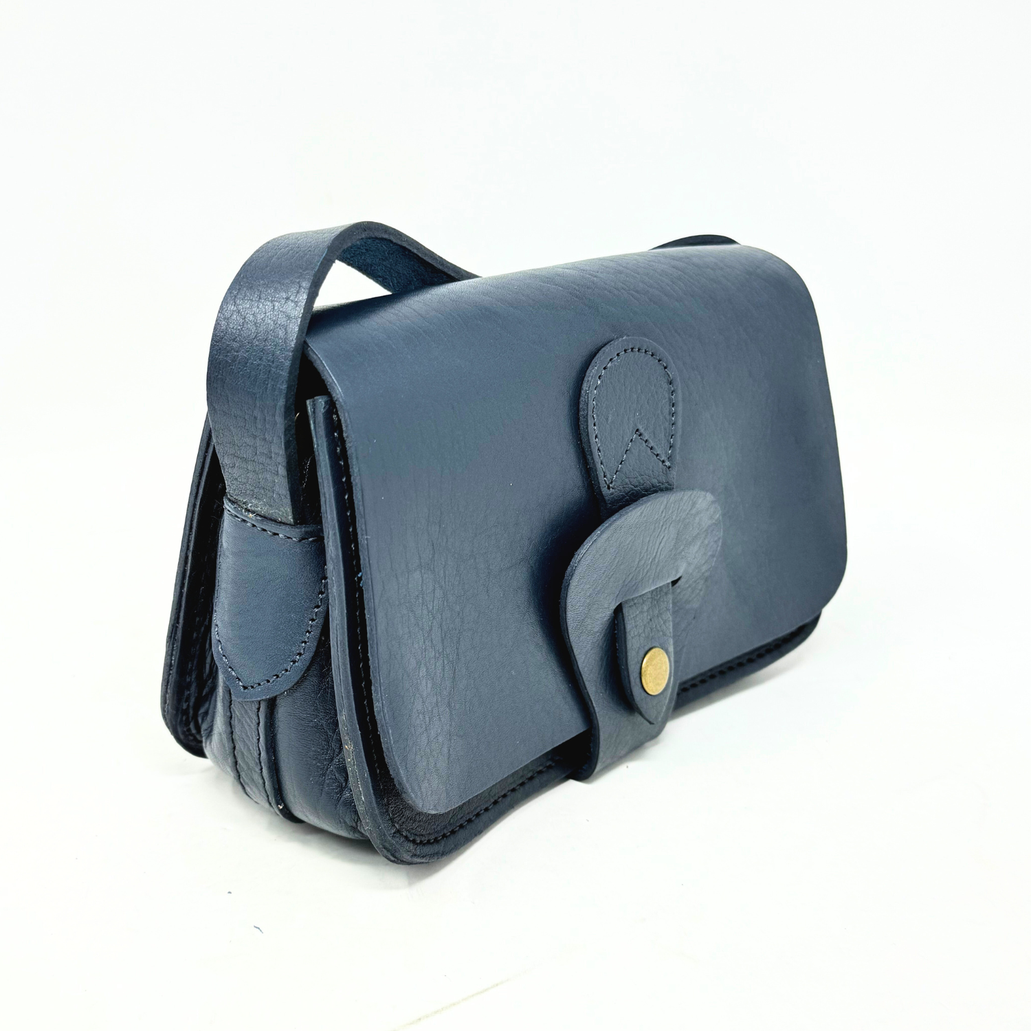 Noah Leather Wallet Crossbody Bag Blue