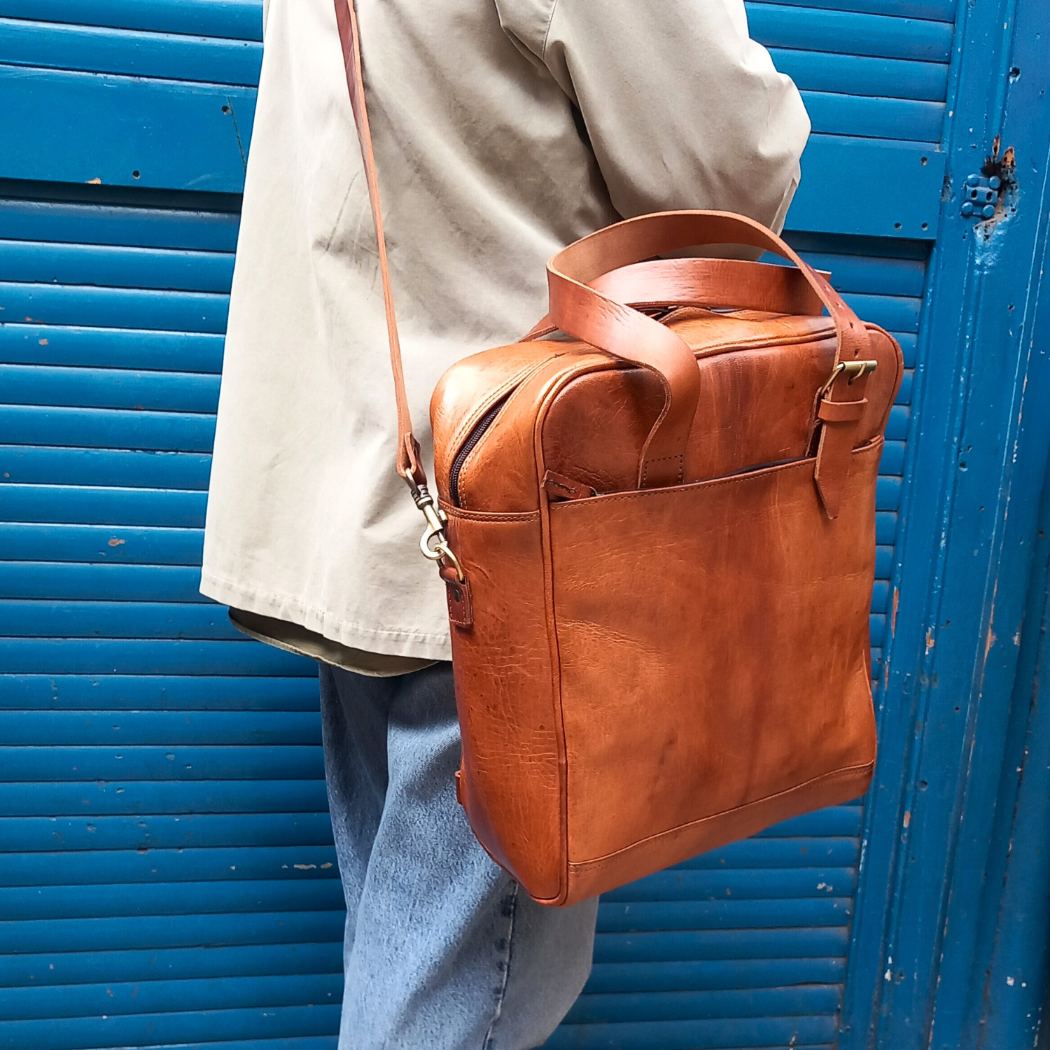 Light Brown Nomad 3 in 1 leather bag