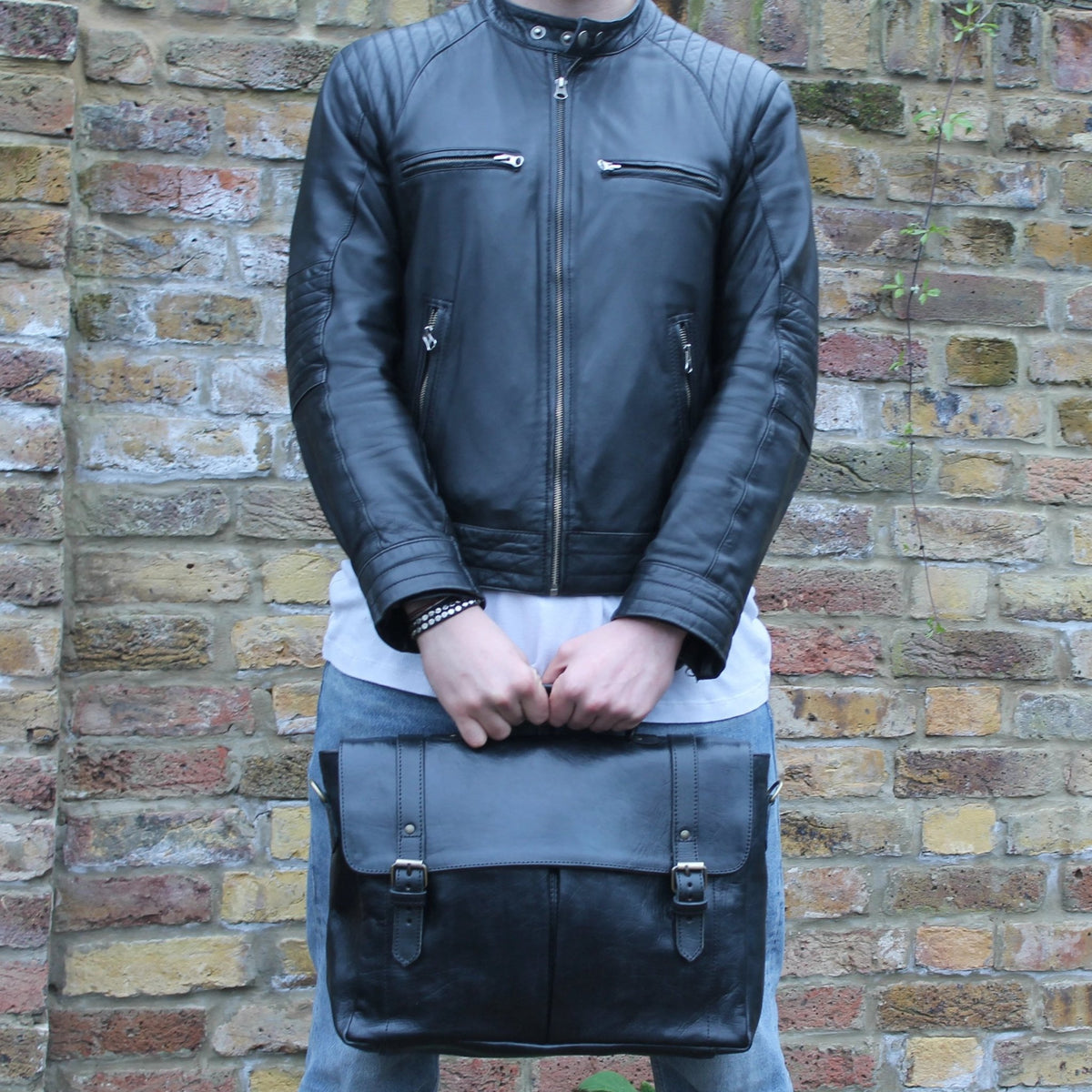 Oxford Briefcase Bag - Black - Artisan Stories