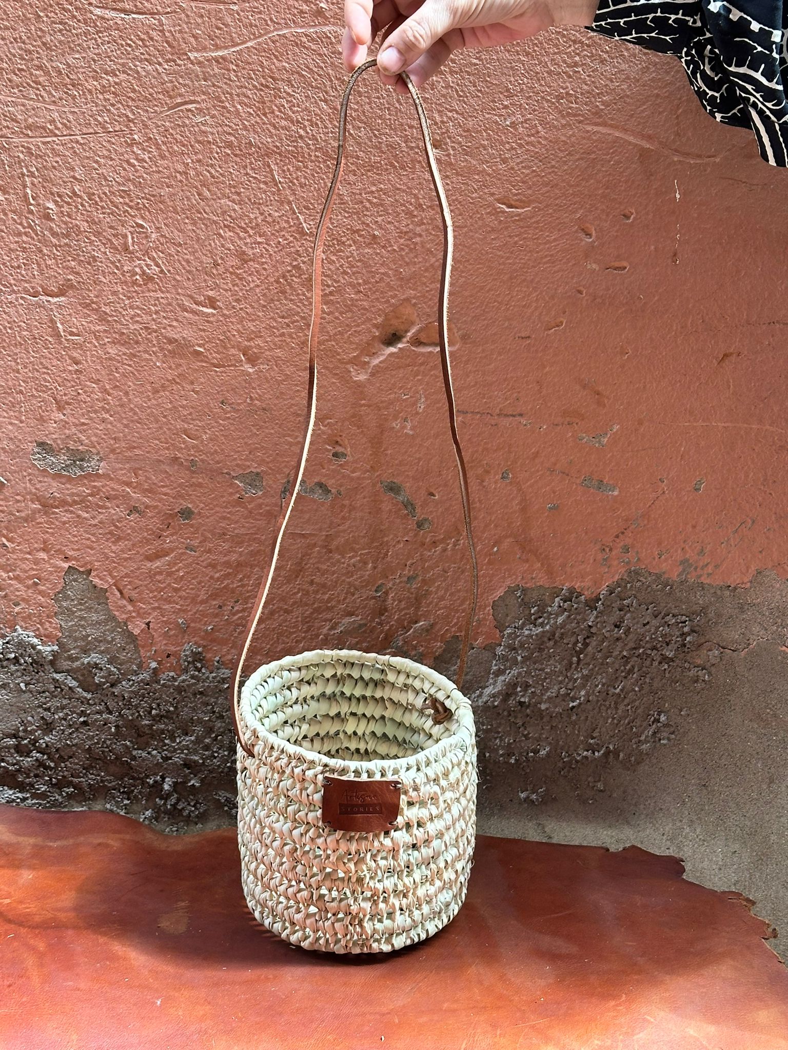 Palm Leaf Open Weave Round Storage Basket - Artisan Stories