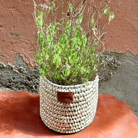 Palm Leaf Open Weave Round Storage Basket - Artisan Stories