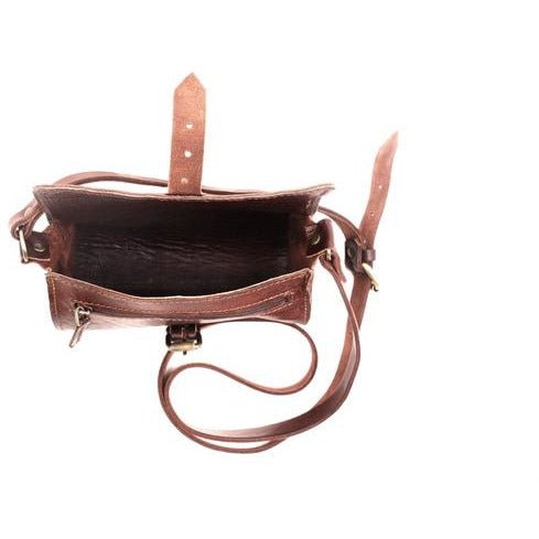 Pixie Light brown leather Barrel Bag - Artisan Stories