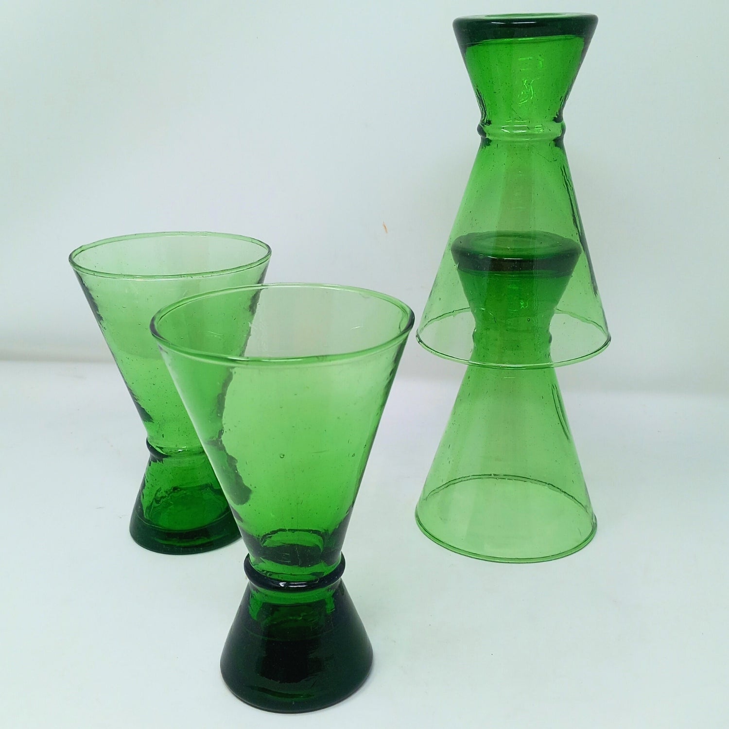 Recycled glass cone shaped glasses - Artisan Stories