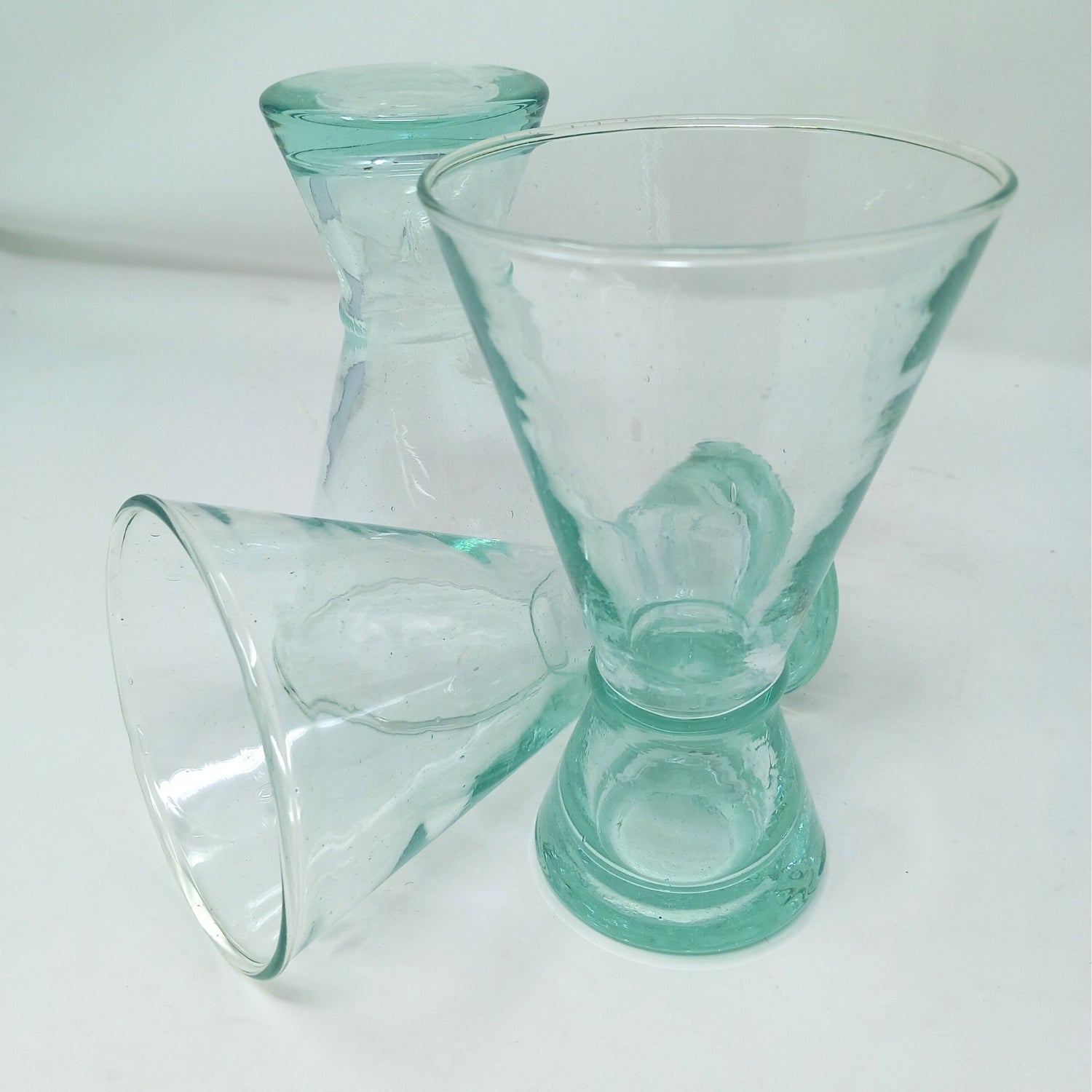 Recycled glass cone shaped glasses - Artisan Stories