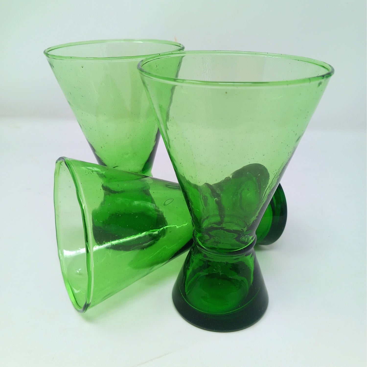 Recycled glass cone shaped glasses - Artisan Stories