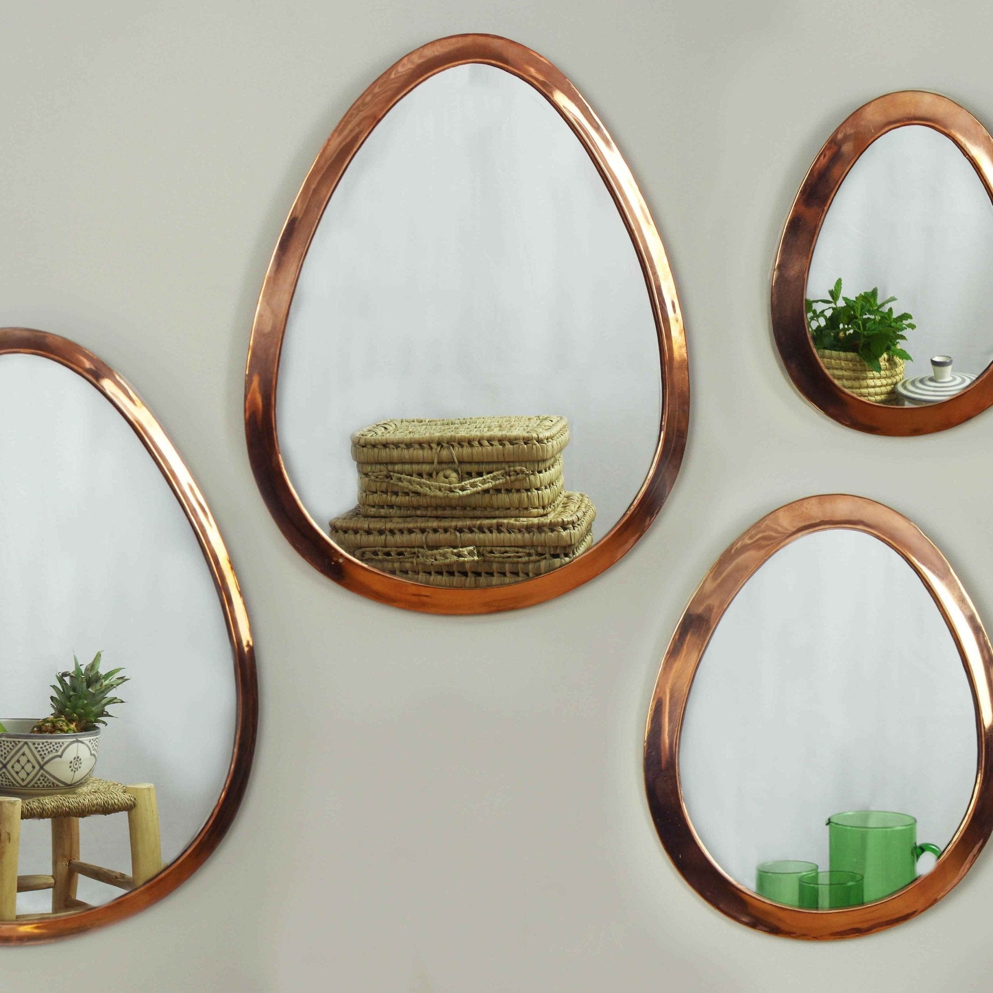 Rose Brass Marrakech Egg Mirror - Artisan Stories