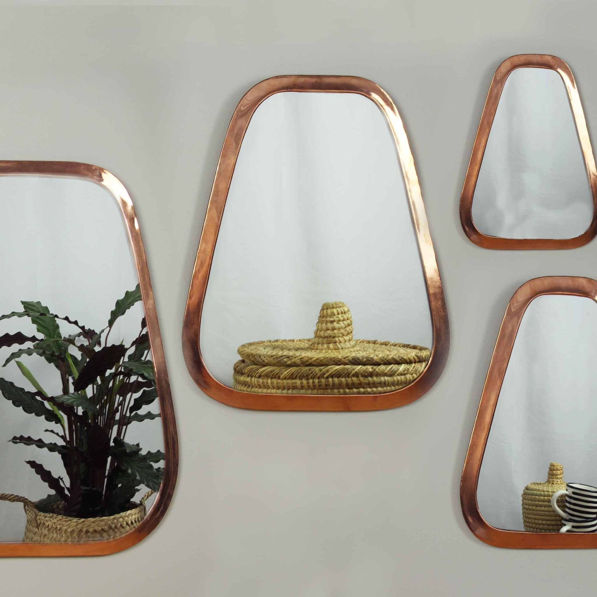 Rose Gold Brass Marrakech Trapezoid Mirror - Artisan Stories