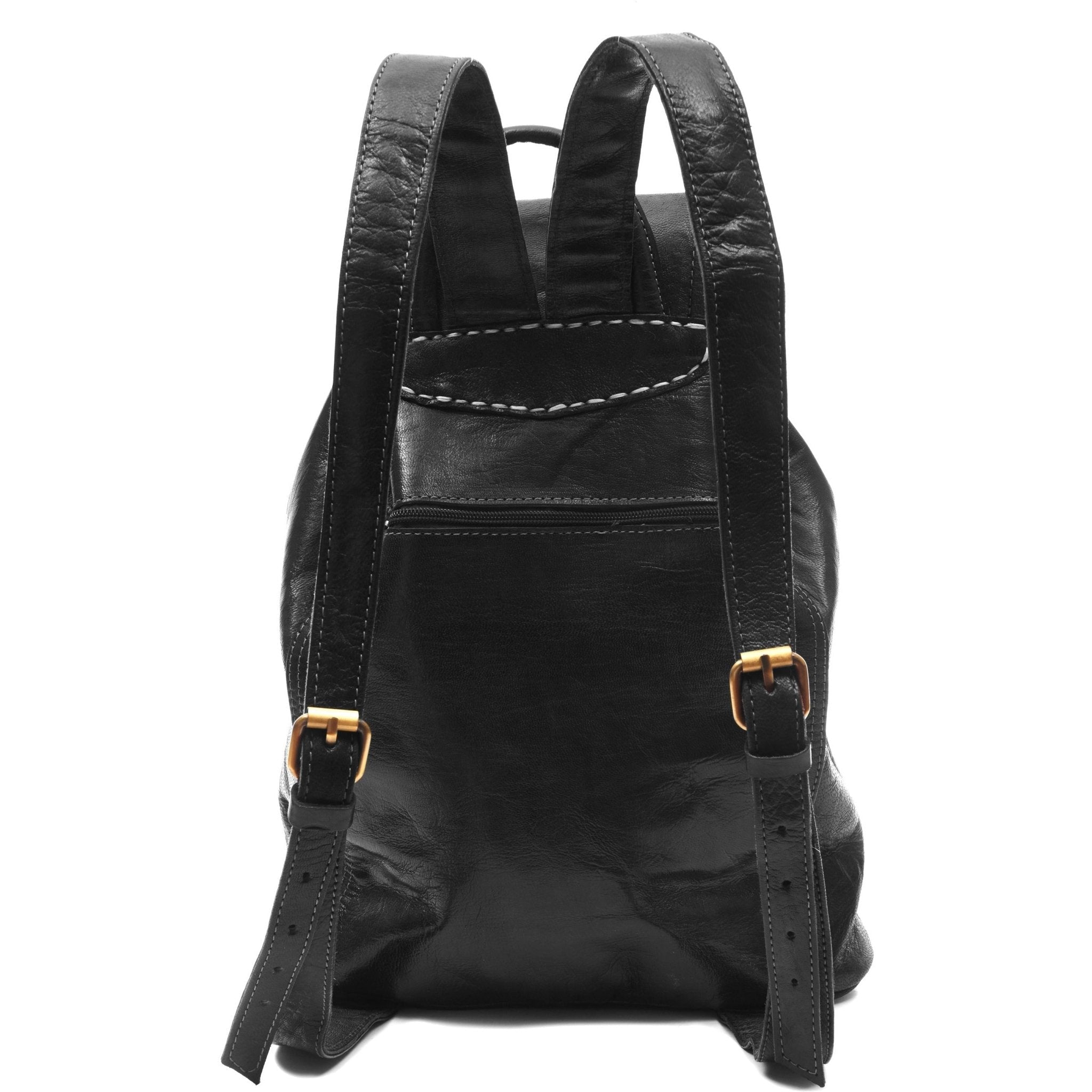 Sac a dos Leather Backpack Black - Artisan Stories