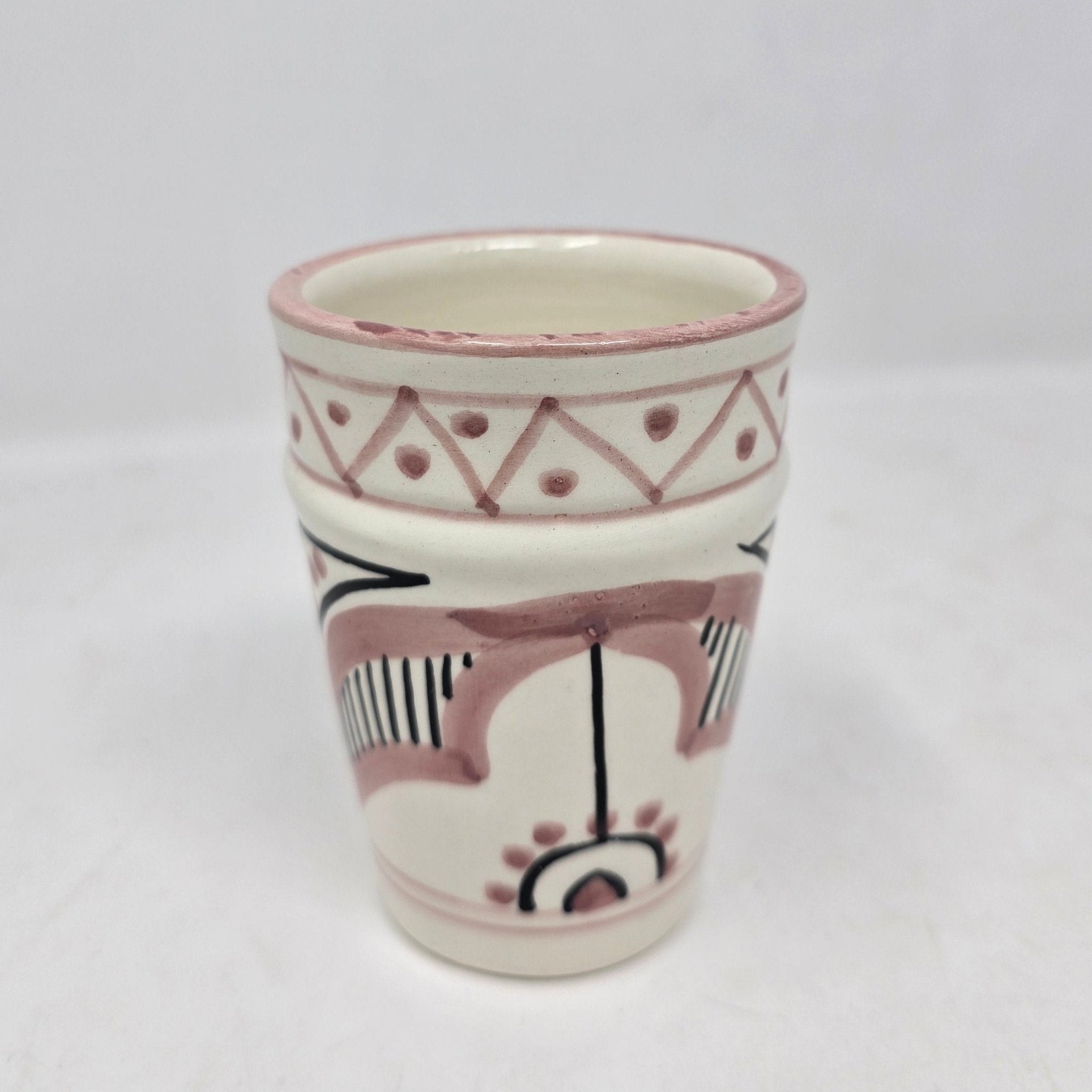 Safa Ceramic Small Beldi Cup - Pink & Black - Artisan Stories