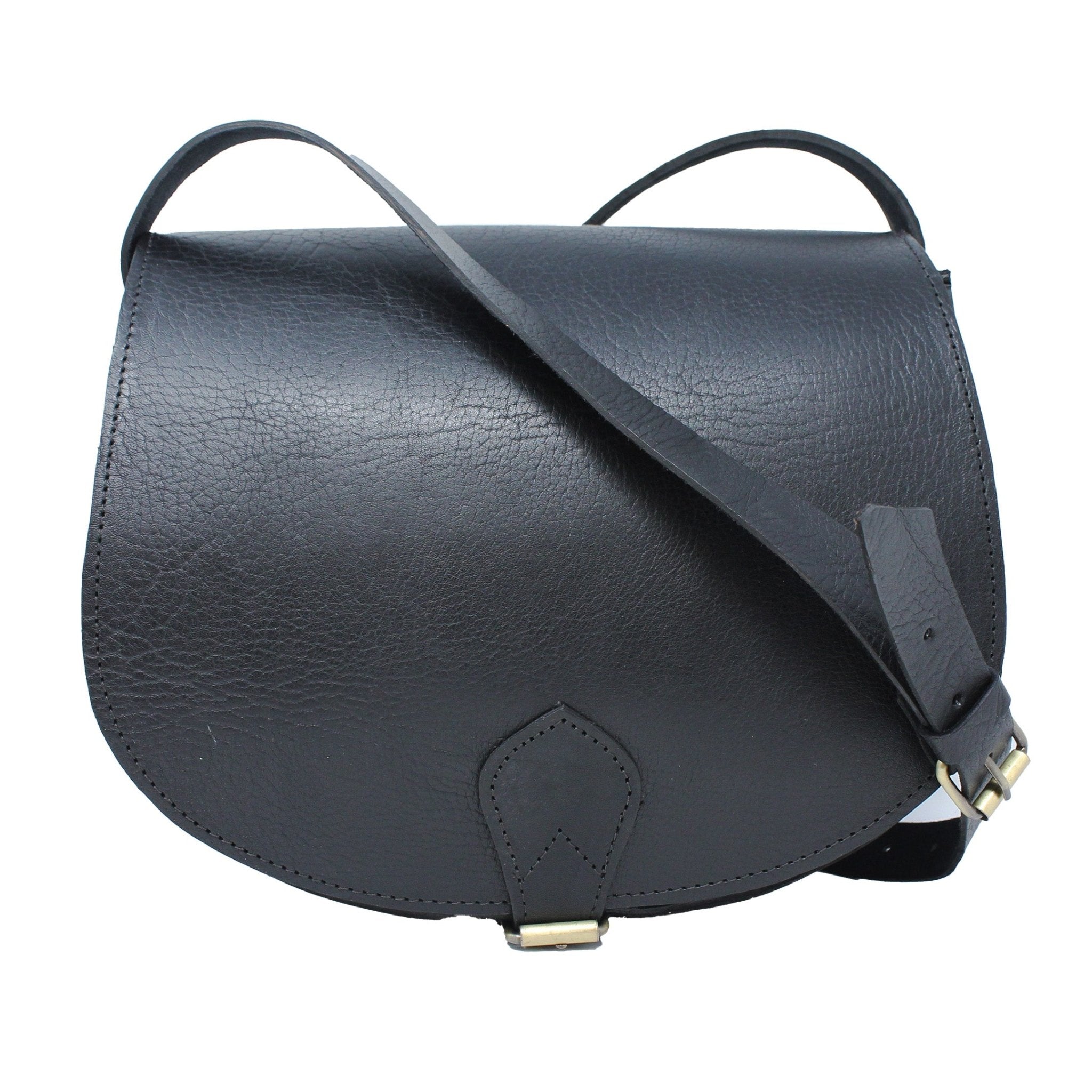 Sam Leather Saddle Bag - Black - Artisan Stories