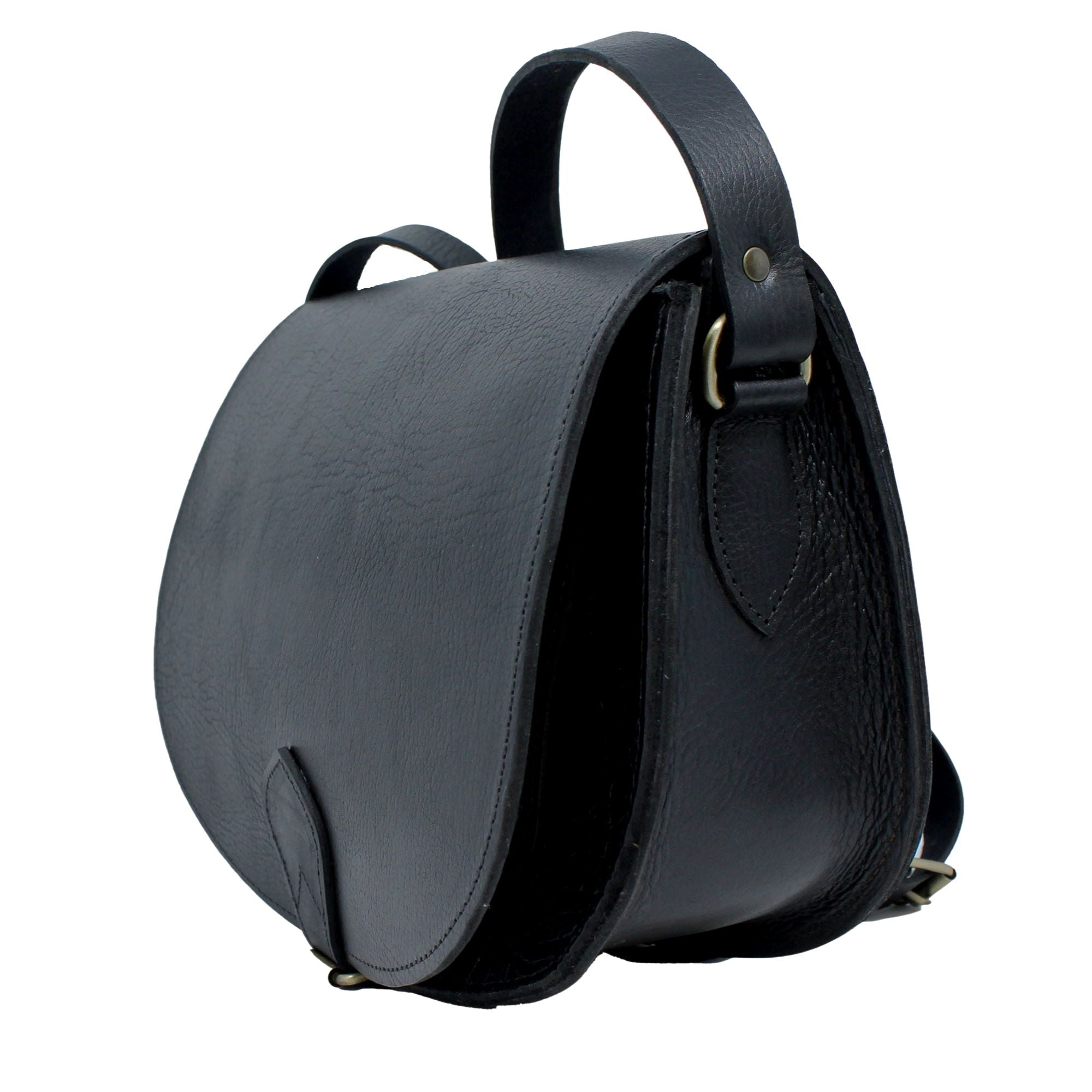 Sam Leather Saddle Bag - Black - Artisan Stories